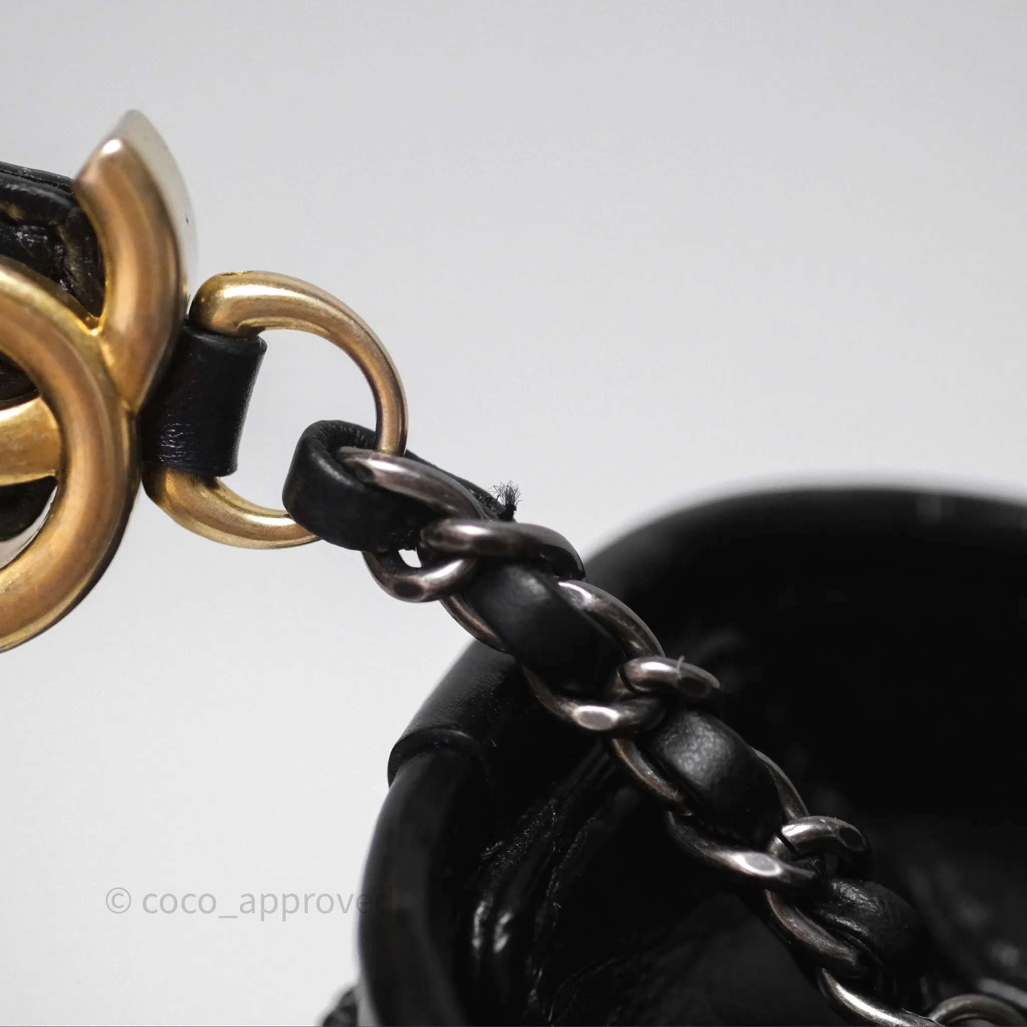 Chanel Small Gabrielle Hobo Quilted Black Aged Calfskin