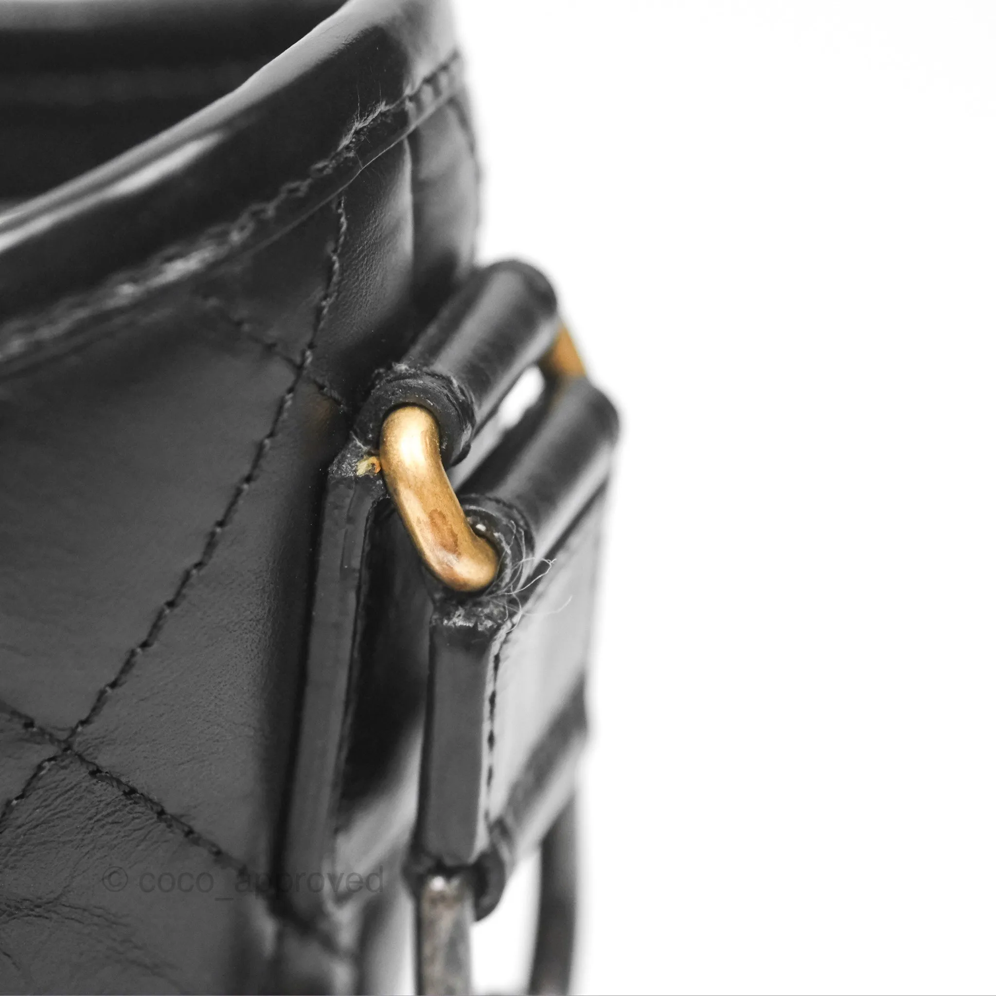 Chanel Small Gabrielle Hobo Quilted Black Aged Calfskin