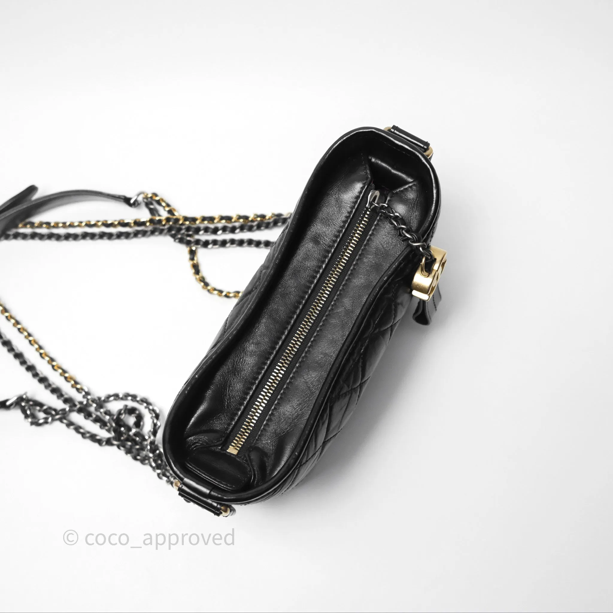 Chanel Small Gabrielle Hobo Quilted Black Aged Calfskin