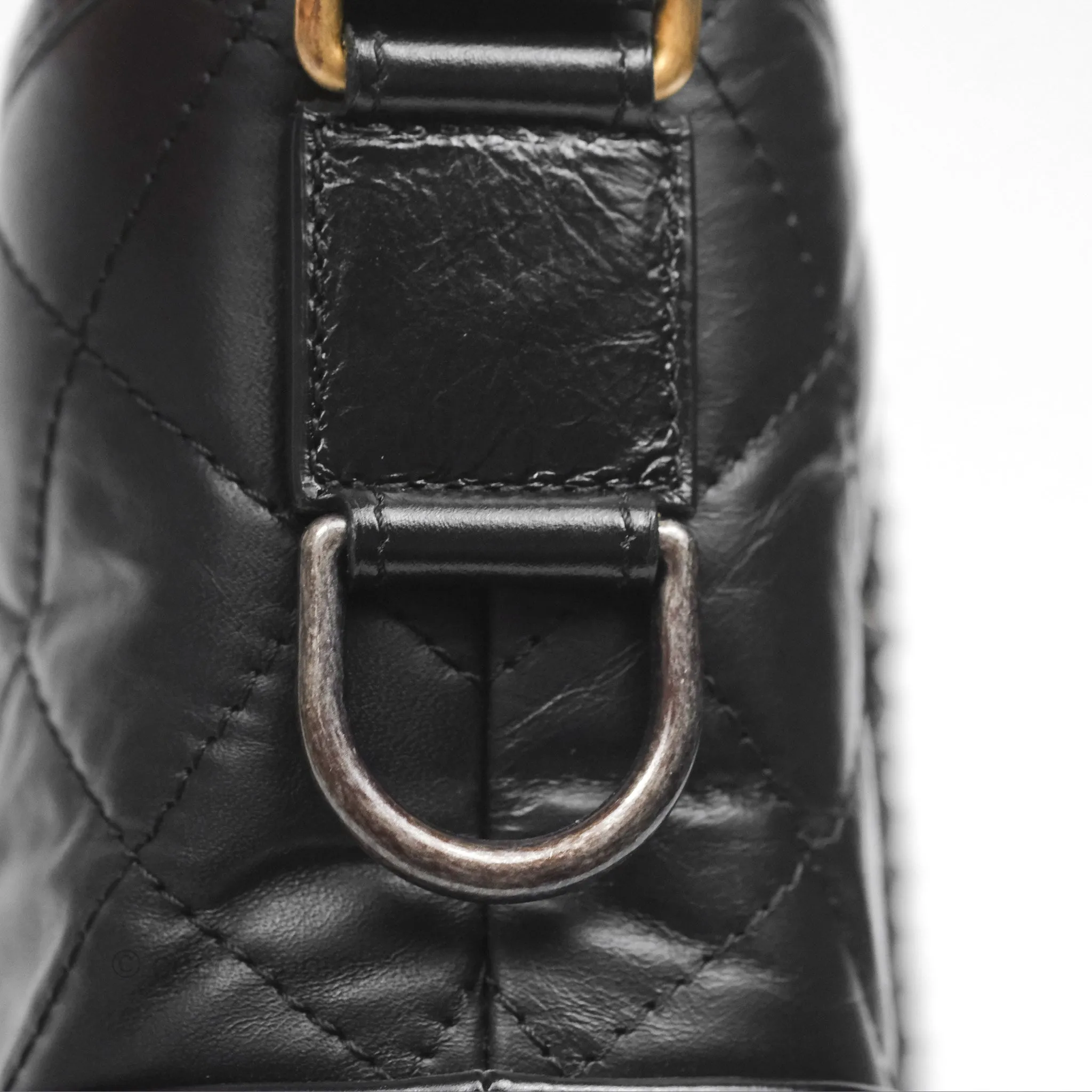 Chanel Small Gabrielle Hobo Quilted Black Aged Calfskin