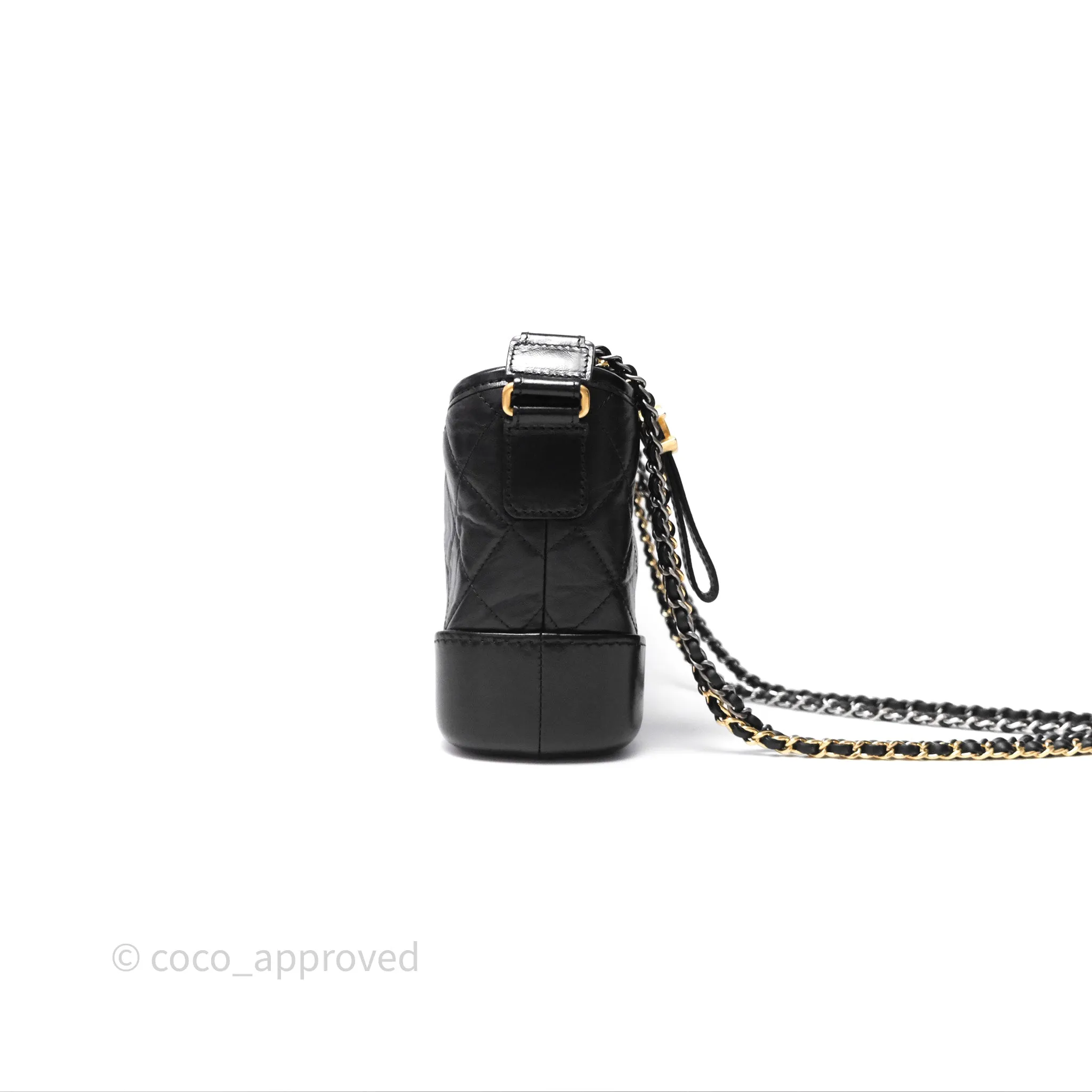 Chanel Small Gabrielle Hobo Quilted Black Aged Calfskin