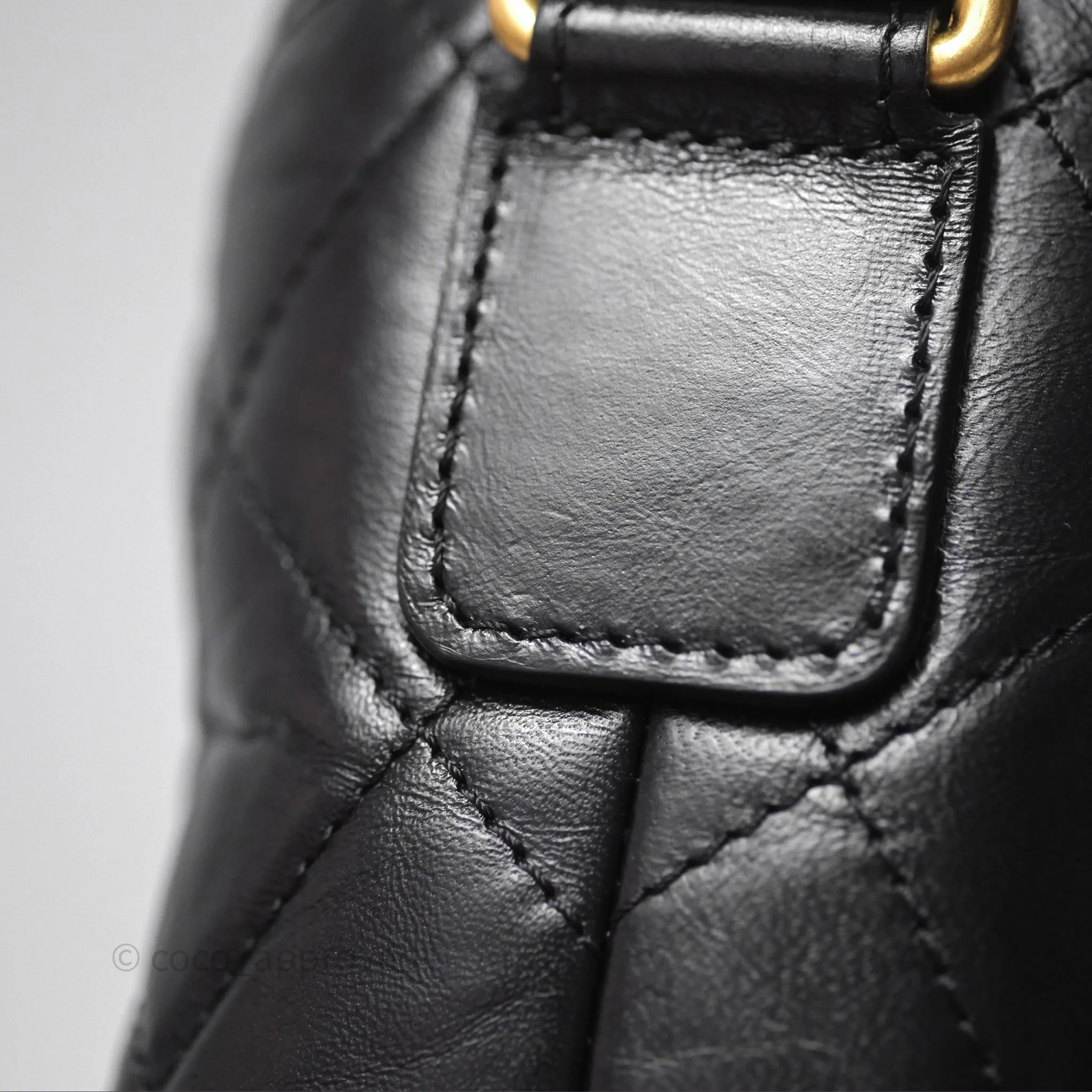 Chanel Small Gabrielle Hobo Quilted Black Aged Calfskin