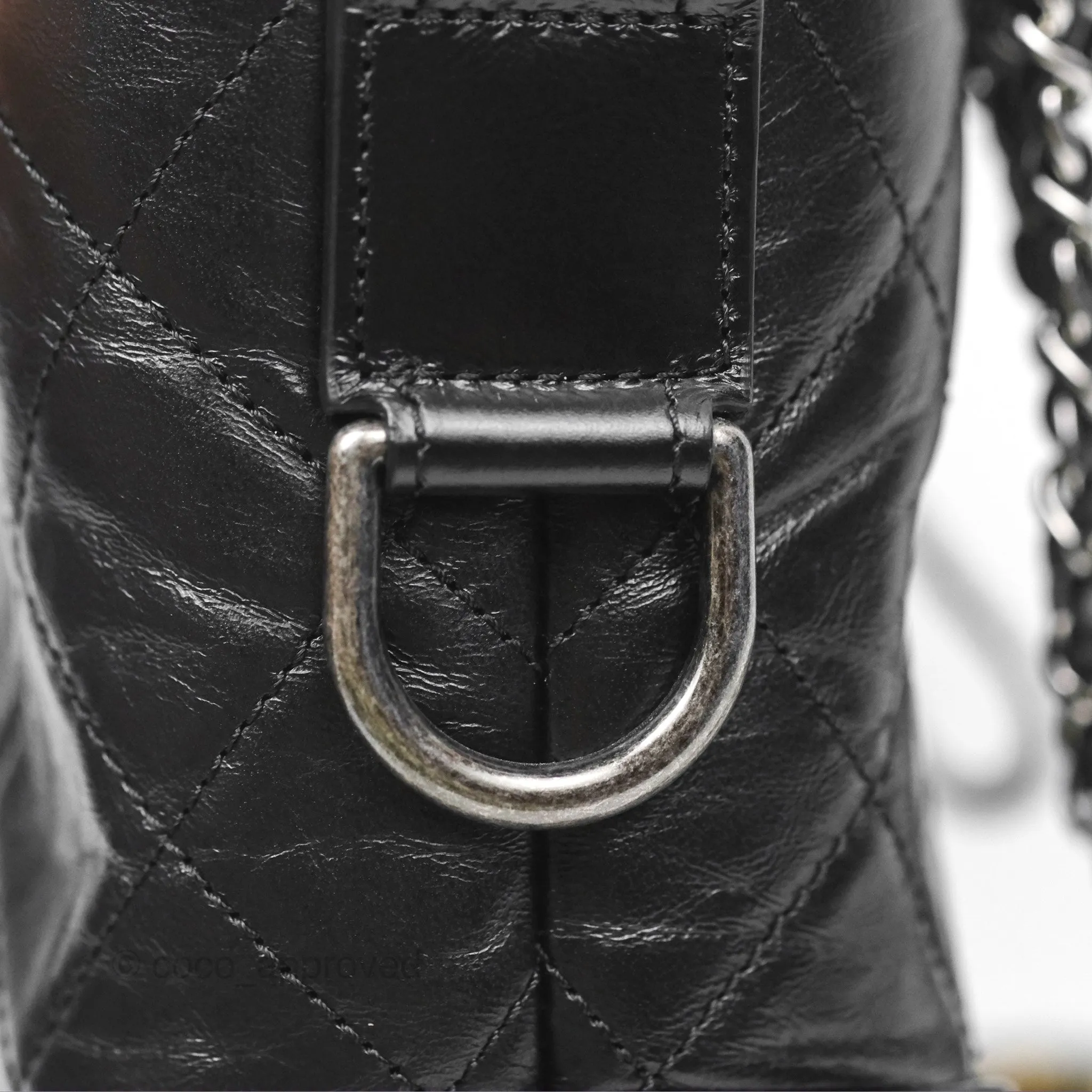 Chanel Small Gabrielle Hobo Quilted Black Aged Calfskin