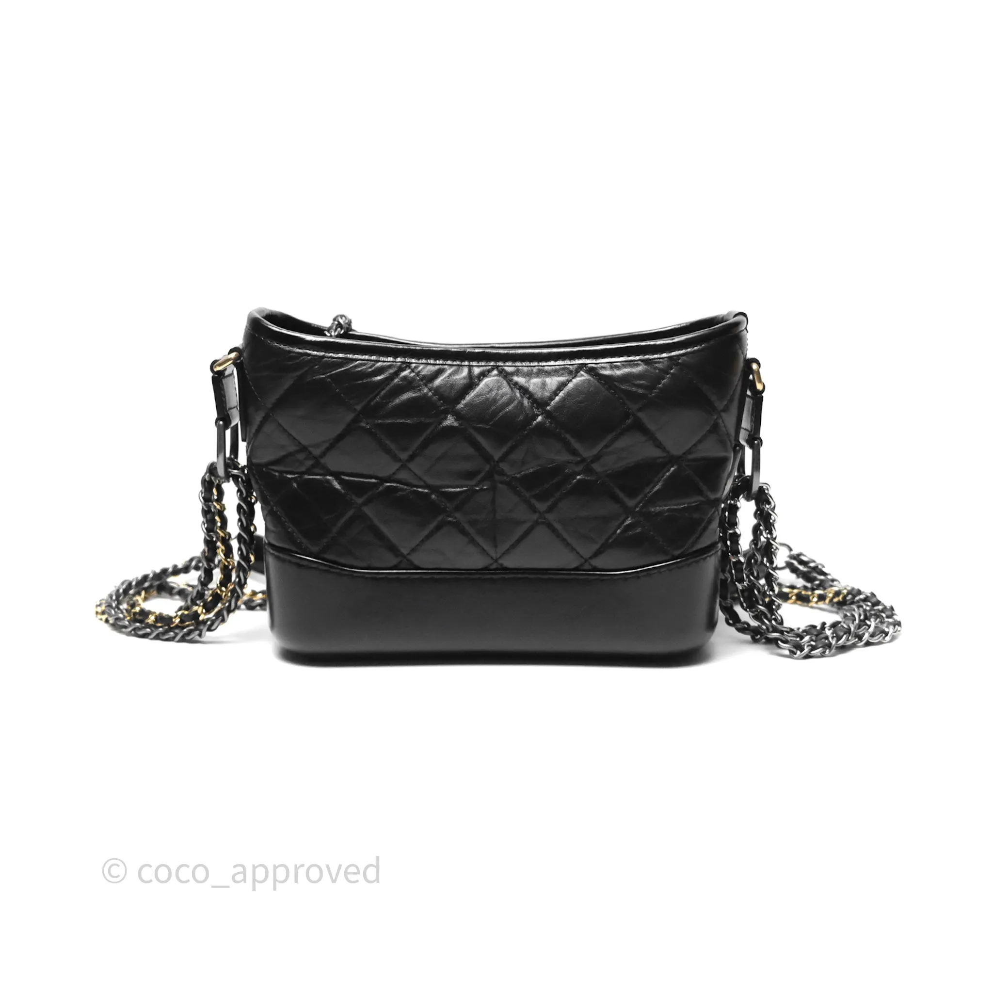 Chanel Small Gabrielle Hobo Quilted Black Aged Calfskin