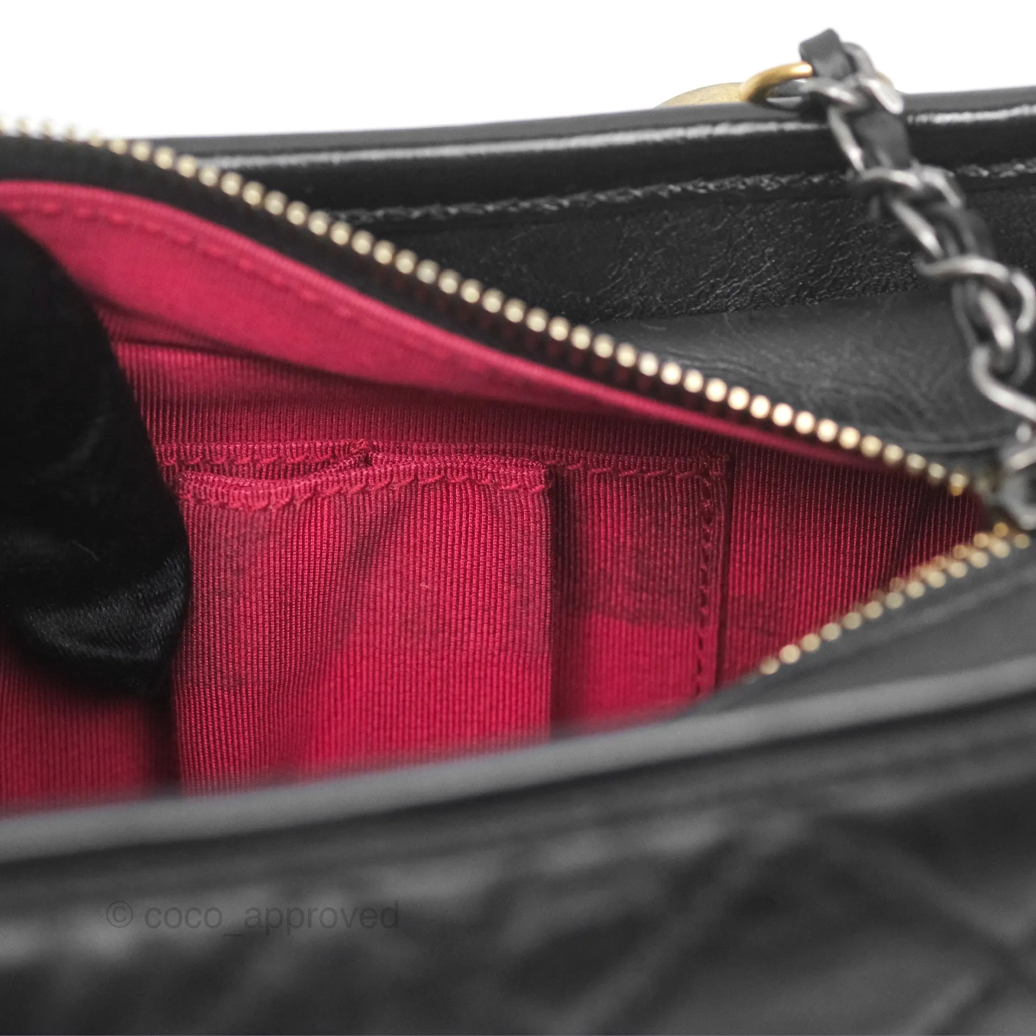 Chanel Small Gabrielle Hobo Quilted Black Aged Calfskin
