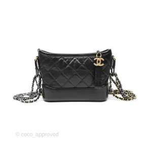Chanel Small Gabrielle Hobo Quilted Black Aged Calfskin