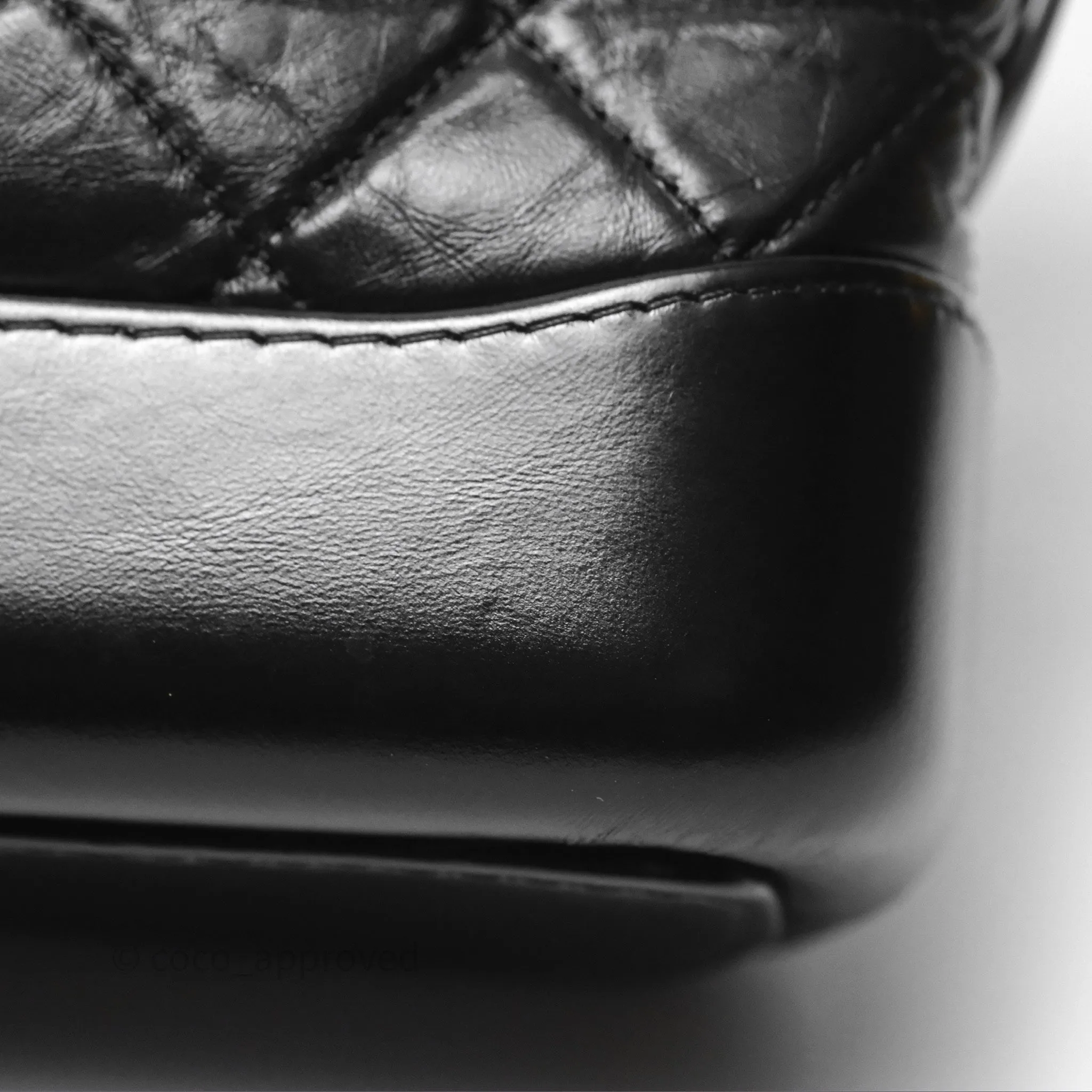 Chanel Small Gabrielle Hobo Quilted Black Aged Calfskin
