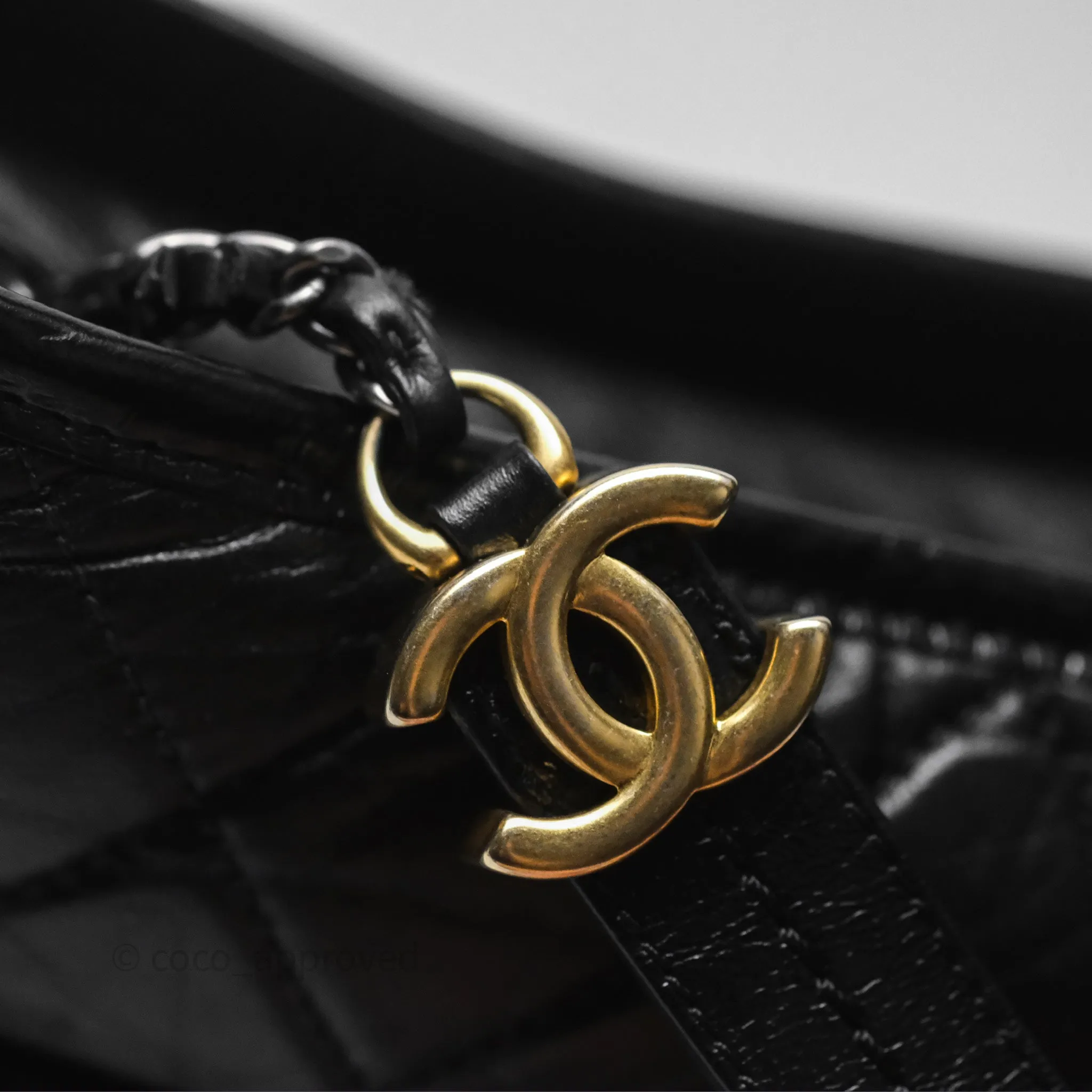 Chanel Small Gabrielle Hobo Quilted Black Aged Calfskin