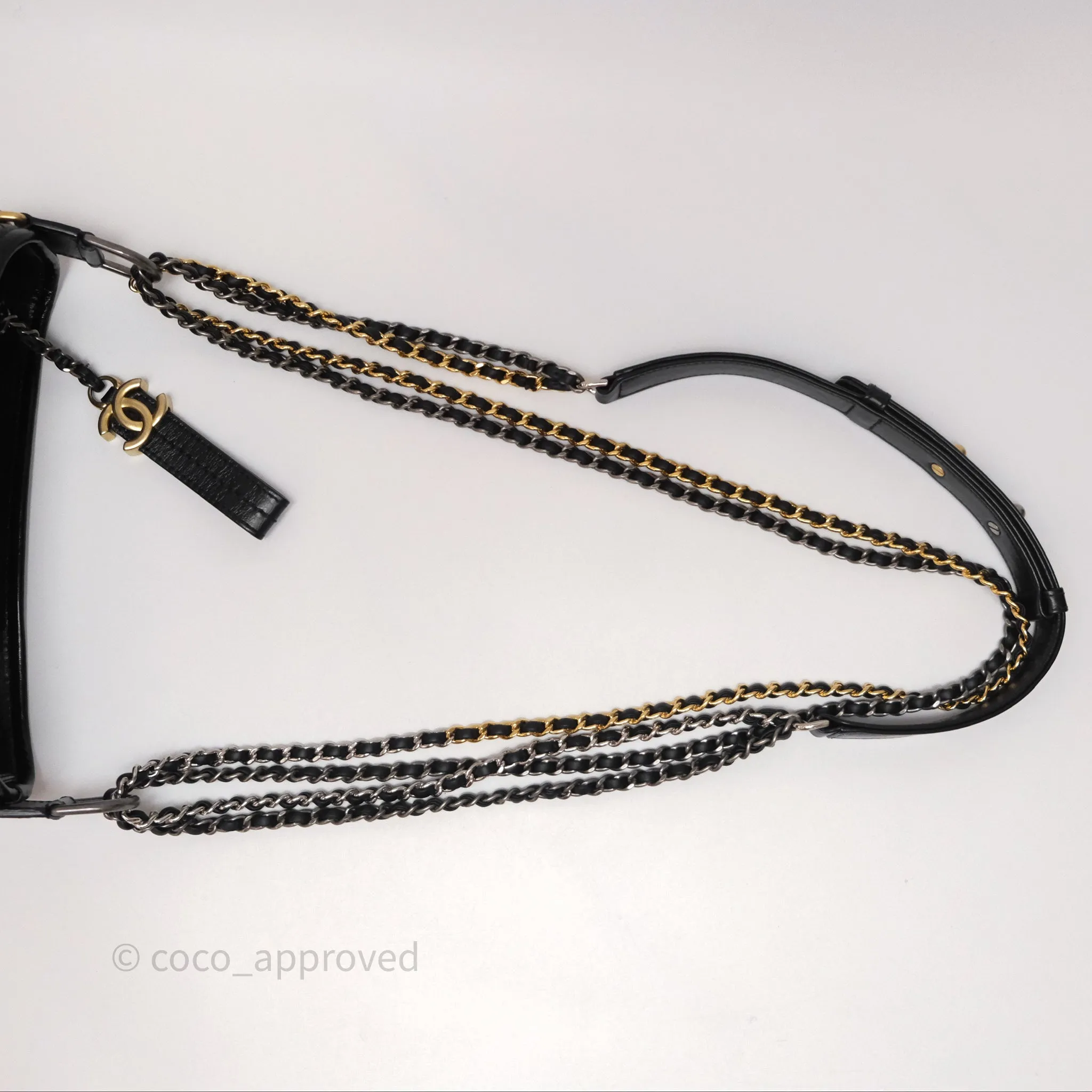 Chanel Small Gabrielle Hobo Quilted Black Aged Calfskin
