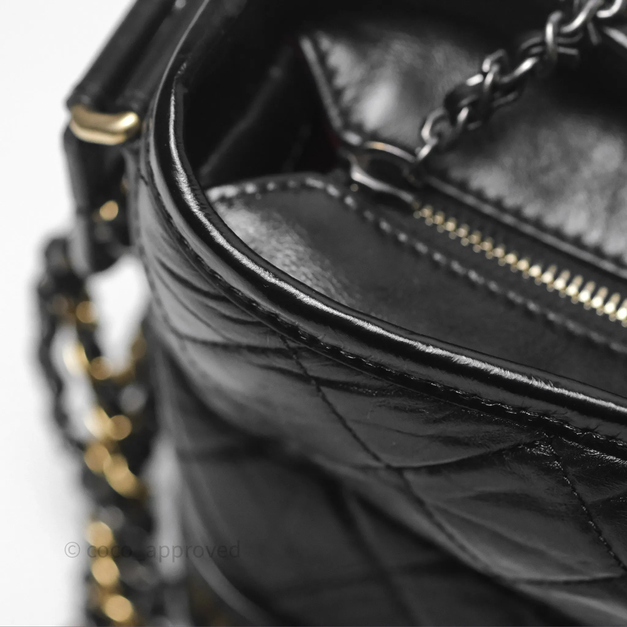 Chanel Small Gabrielle Hobo Quilted Black Aged Calfskin