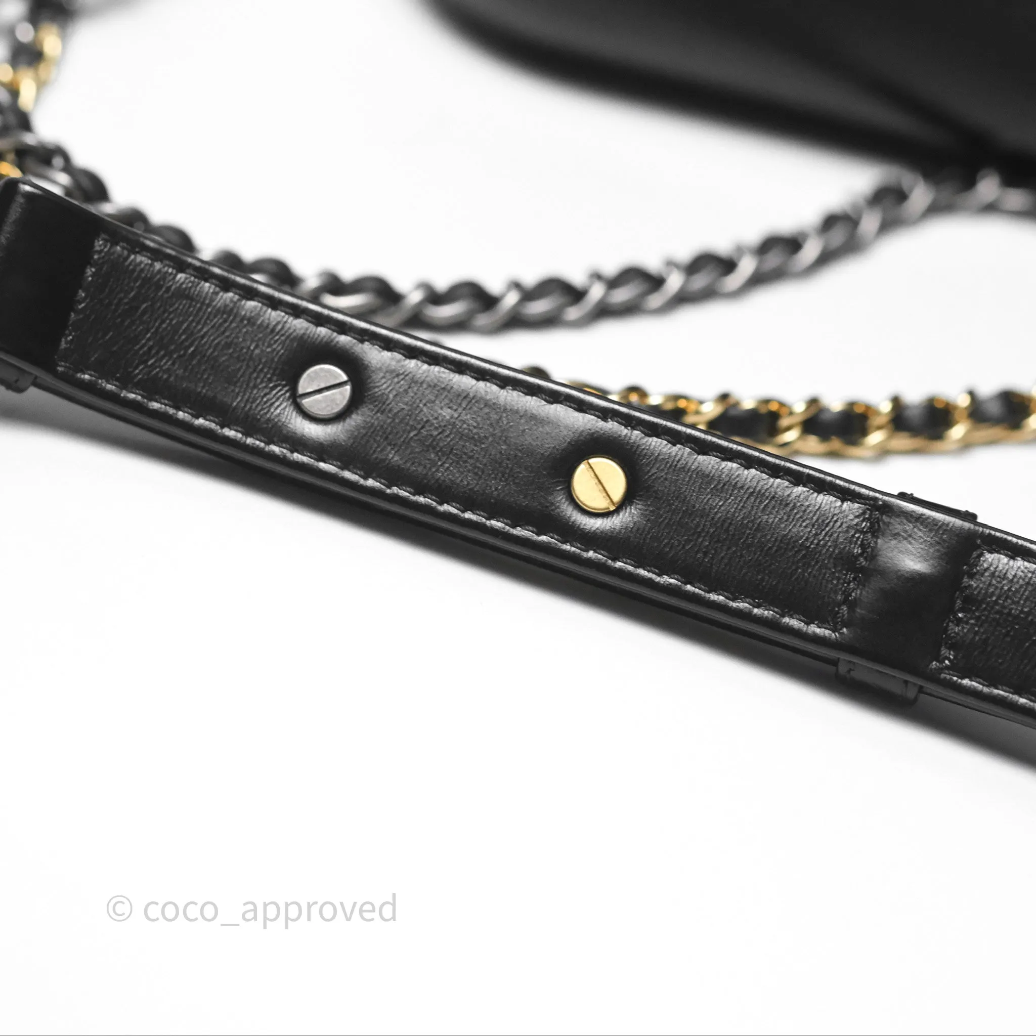 Chanel Small Gabrielle Hobo Quilted Black Aged Calfskin