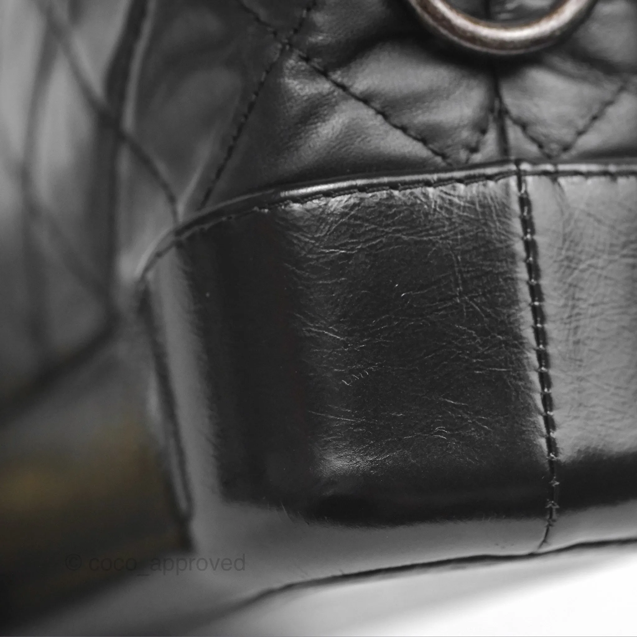 Chanel Small Gabrielle Hobo Quilted Black Aged Calfskin