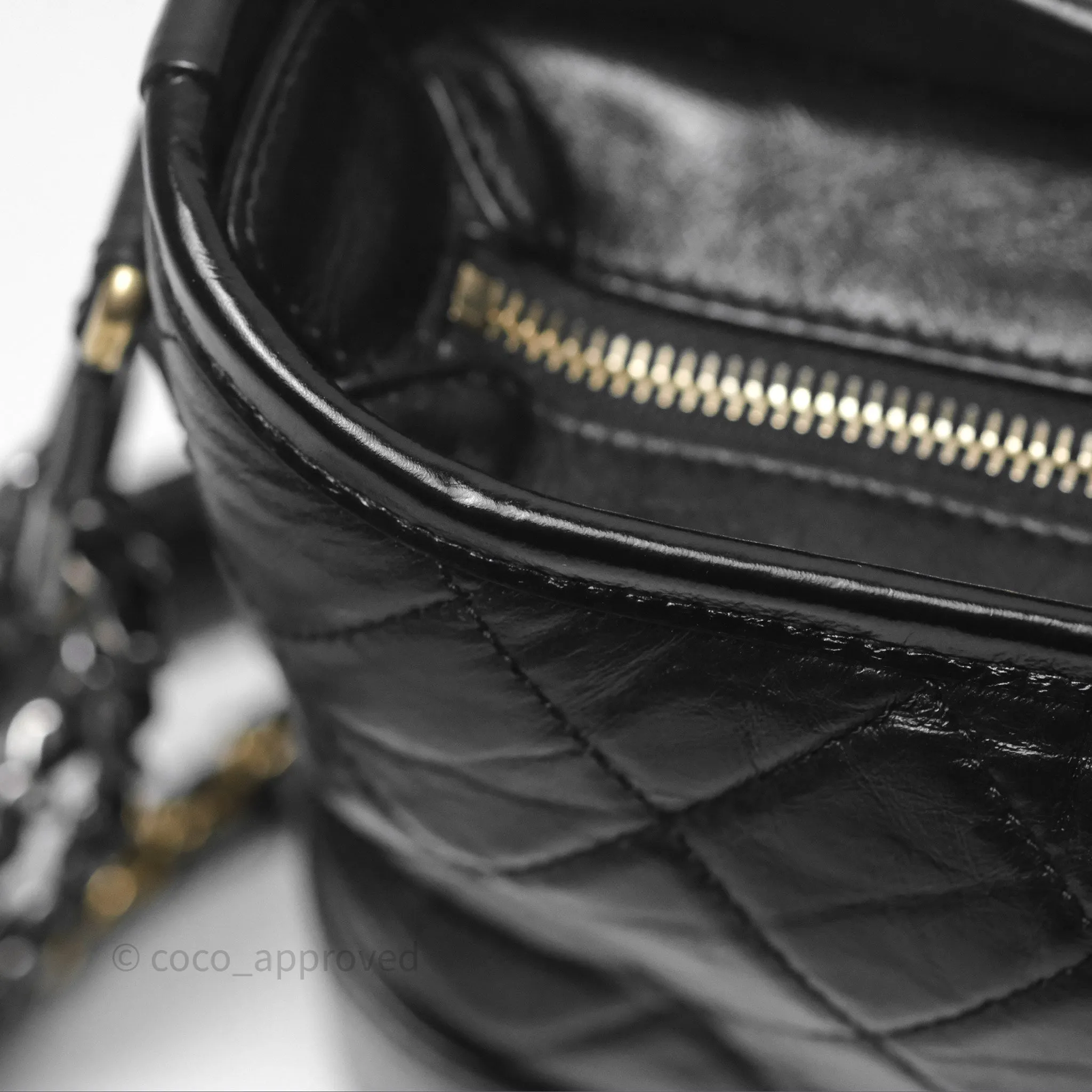 Chanel Small Gabrielle Hobo Quilted Black Aged Calfskin