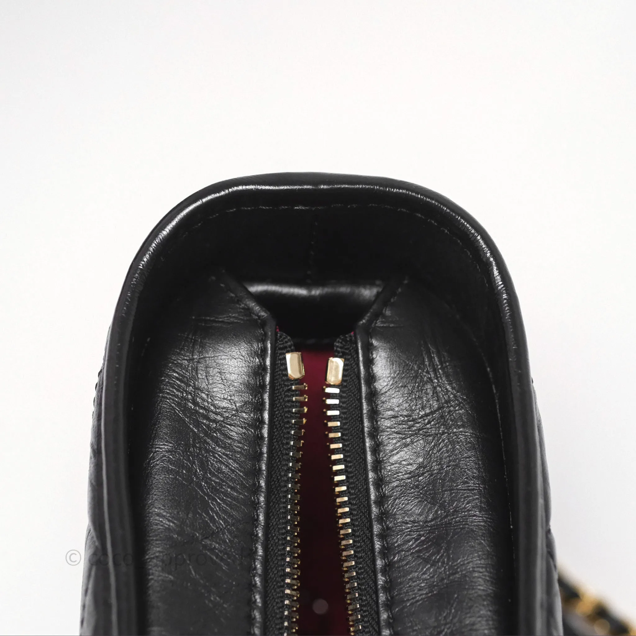 Chanel Small Gabrielle Hobo Quilted Black Aged Calfskin