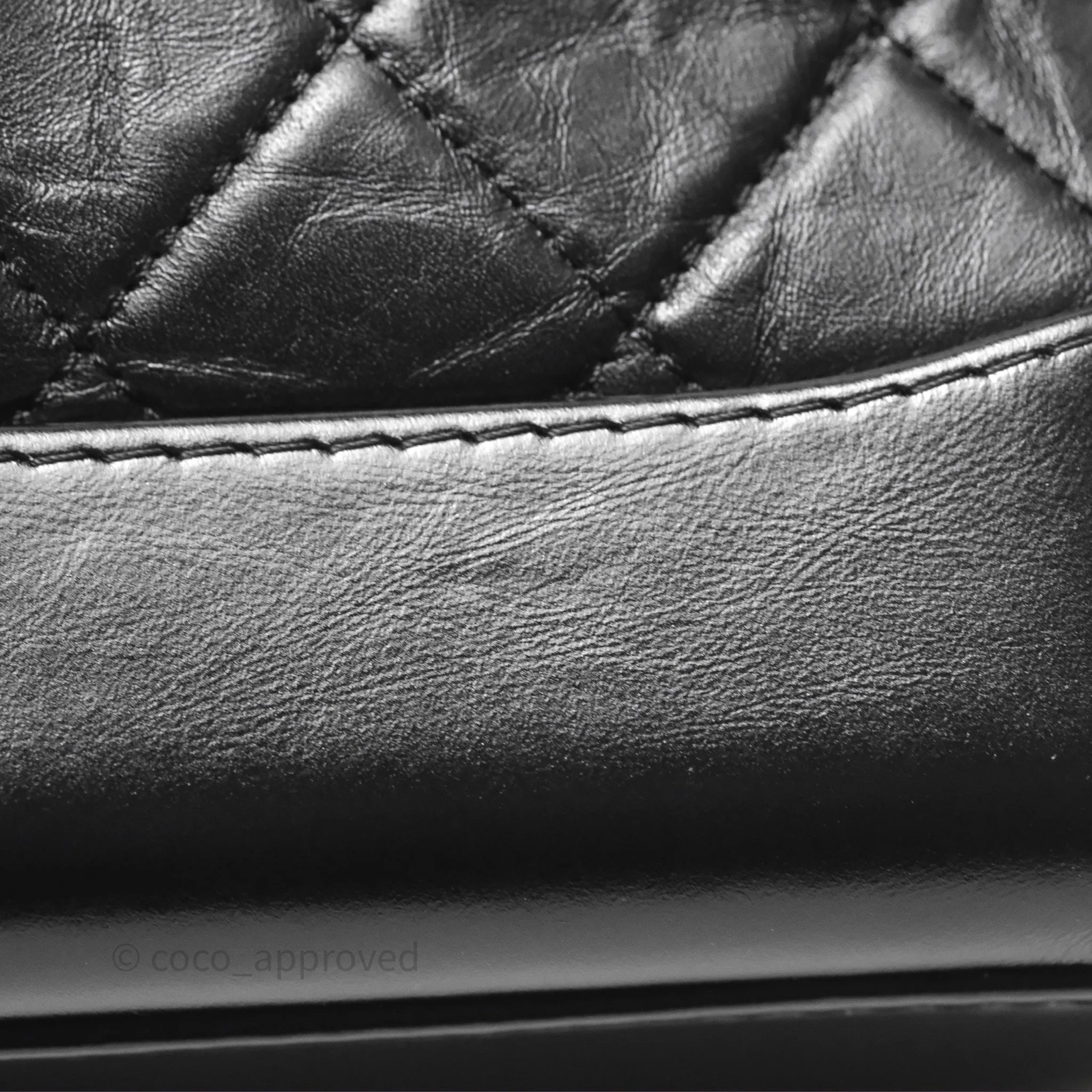 Chanel Small Gabrielle Hobo Quilted Black Aged Calfskin