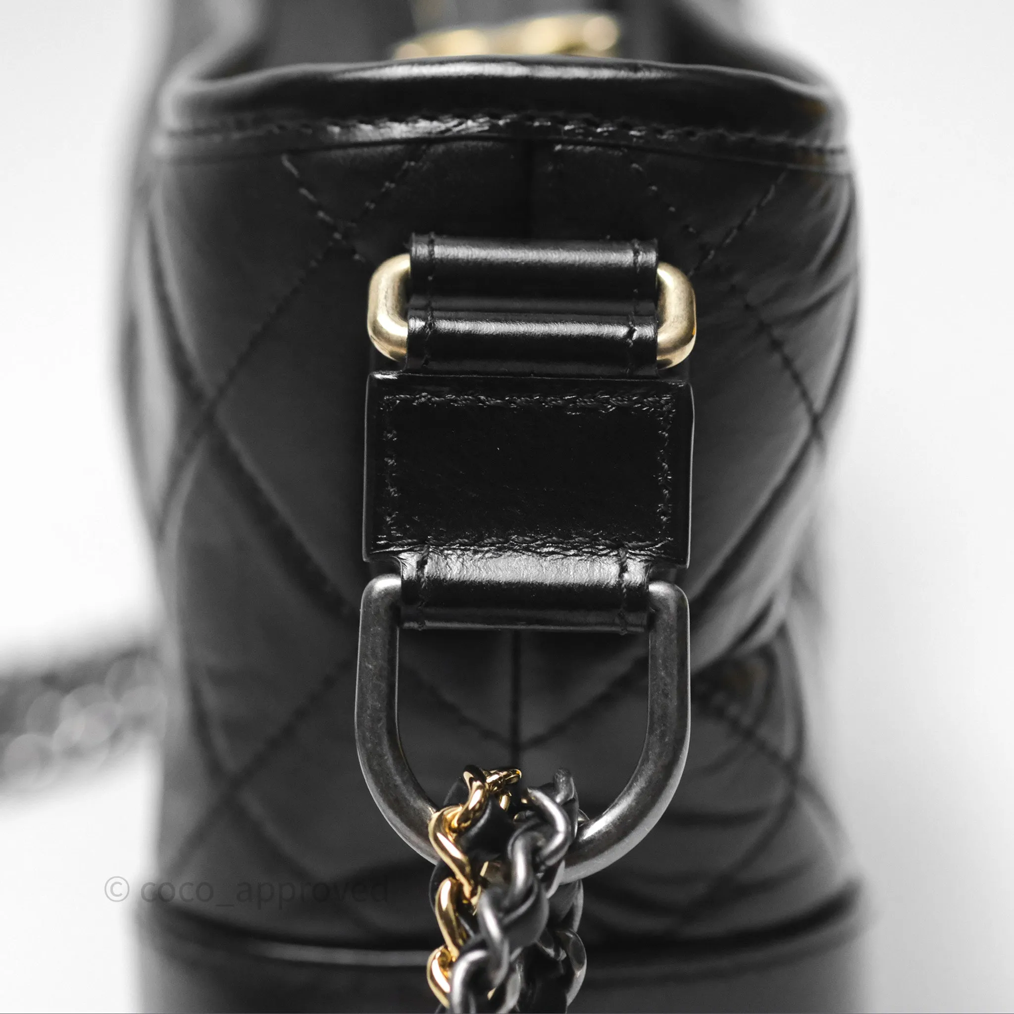 Chanel Small Gabrielle Hobo Quilted Black Aged Calfskin