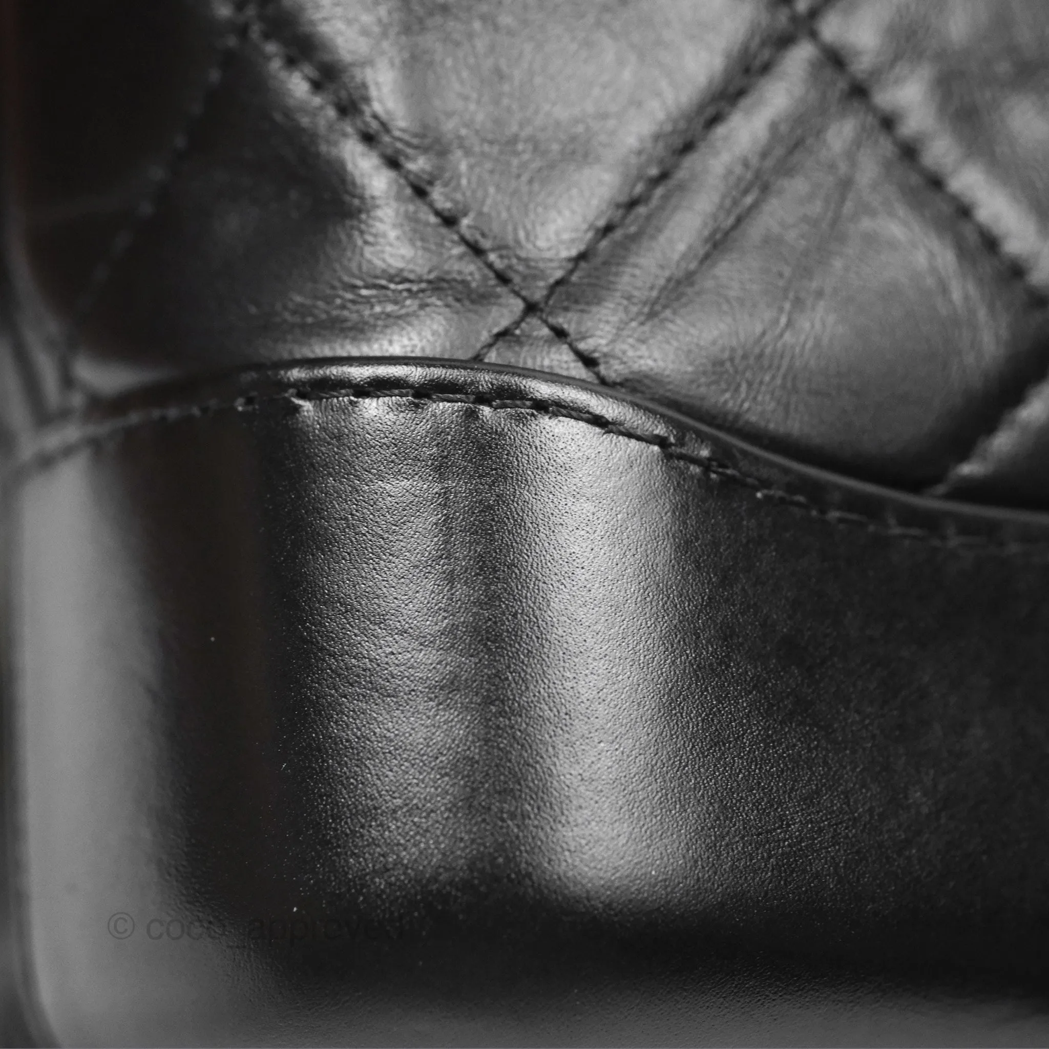 Chanel Small Gabrielle Hobo Quilted Black Aged Calfskin