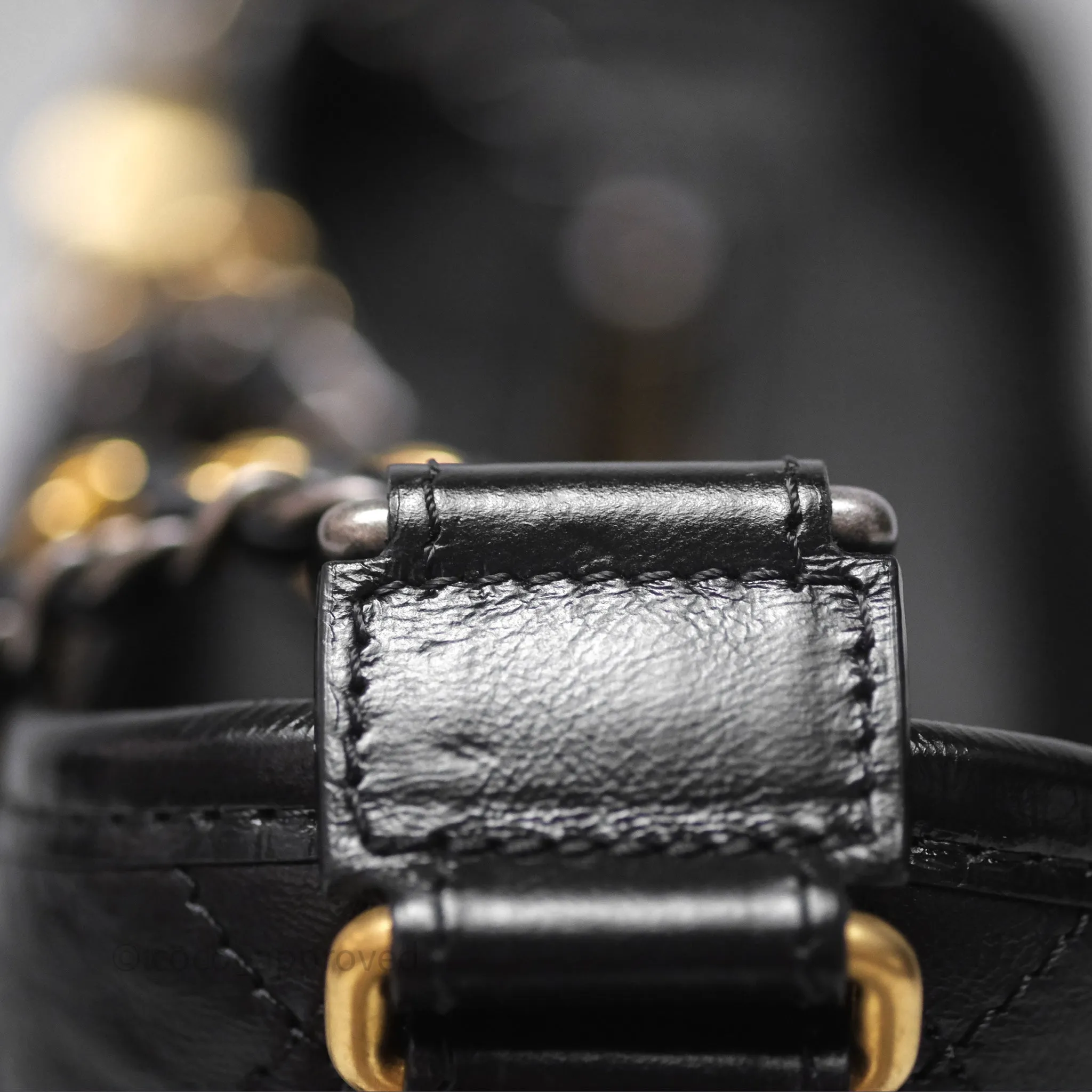 Chanel Small Gabrielle Hobo Quilted Black Aged Calfskin