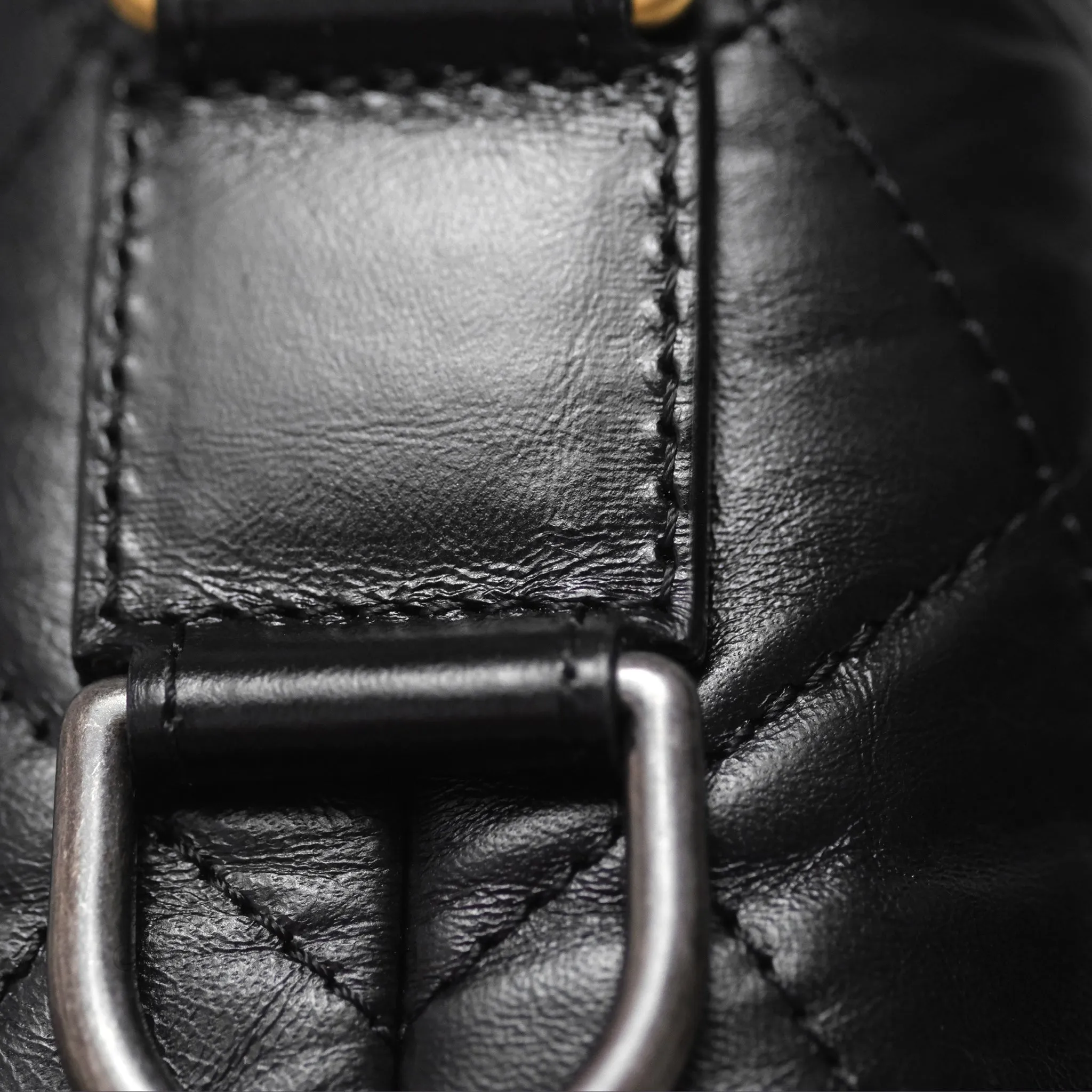 Chanel Small Gabrielle Hobo Quilted Black Aged Calfskin