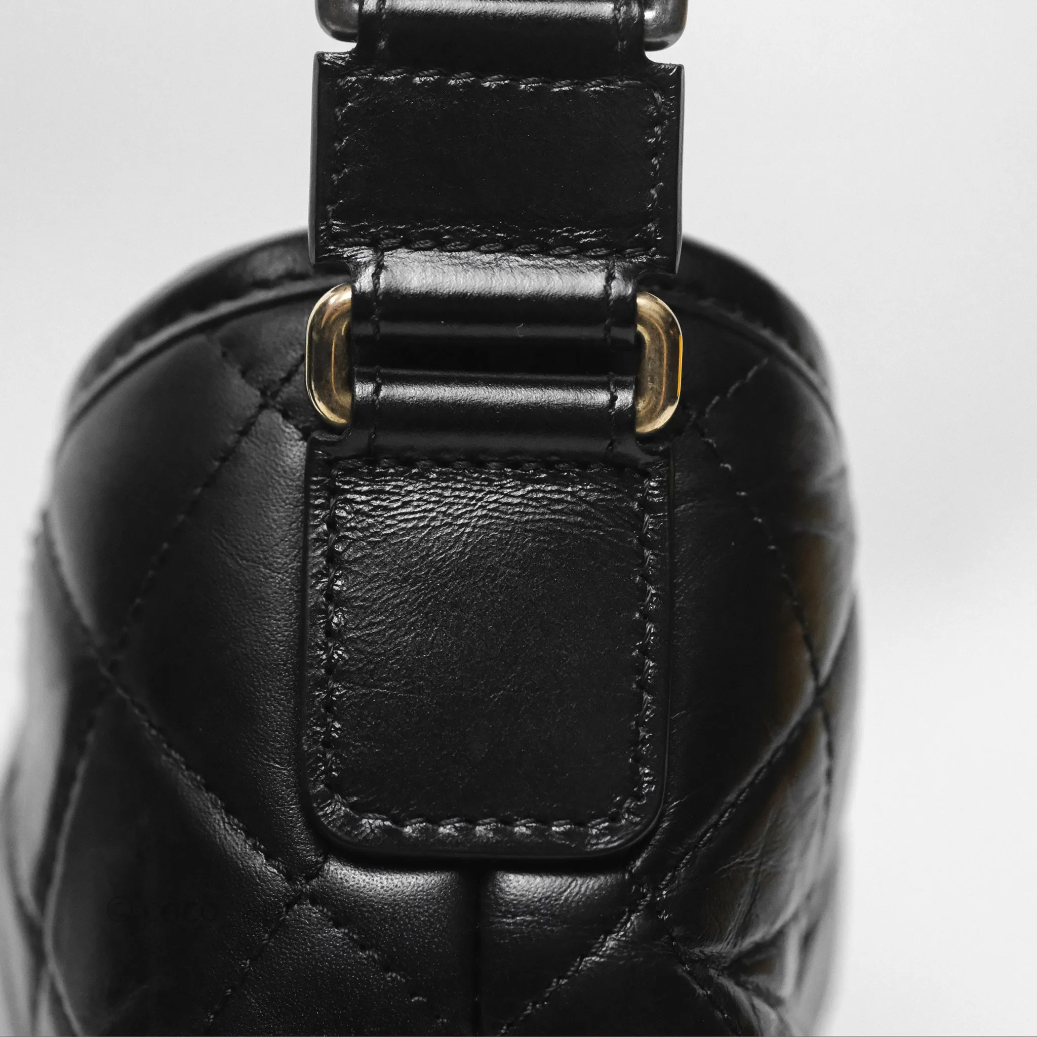 Chanel Small Gabrielle Hobo Quilted Black Aged Calfskin