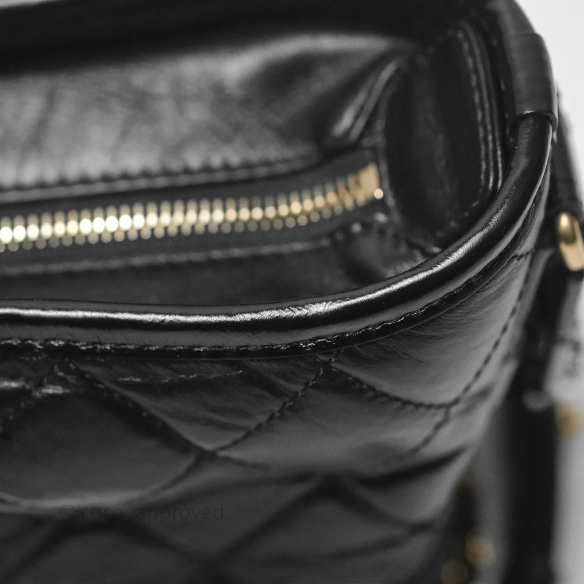 Chanel Small Gabrielle Hobo Quilted Black Aged Calfskin