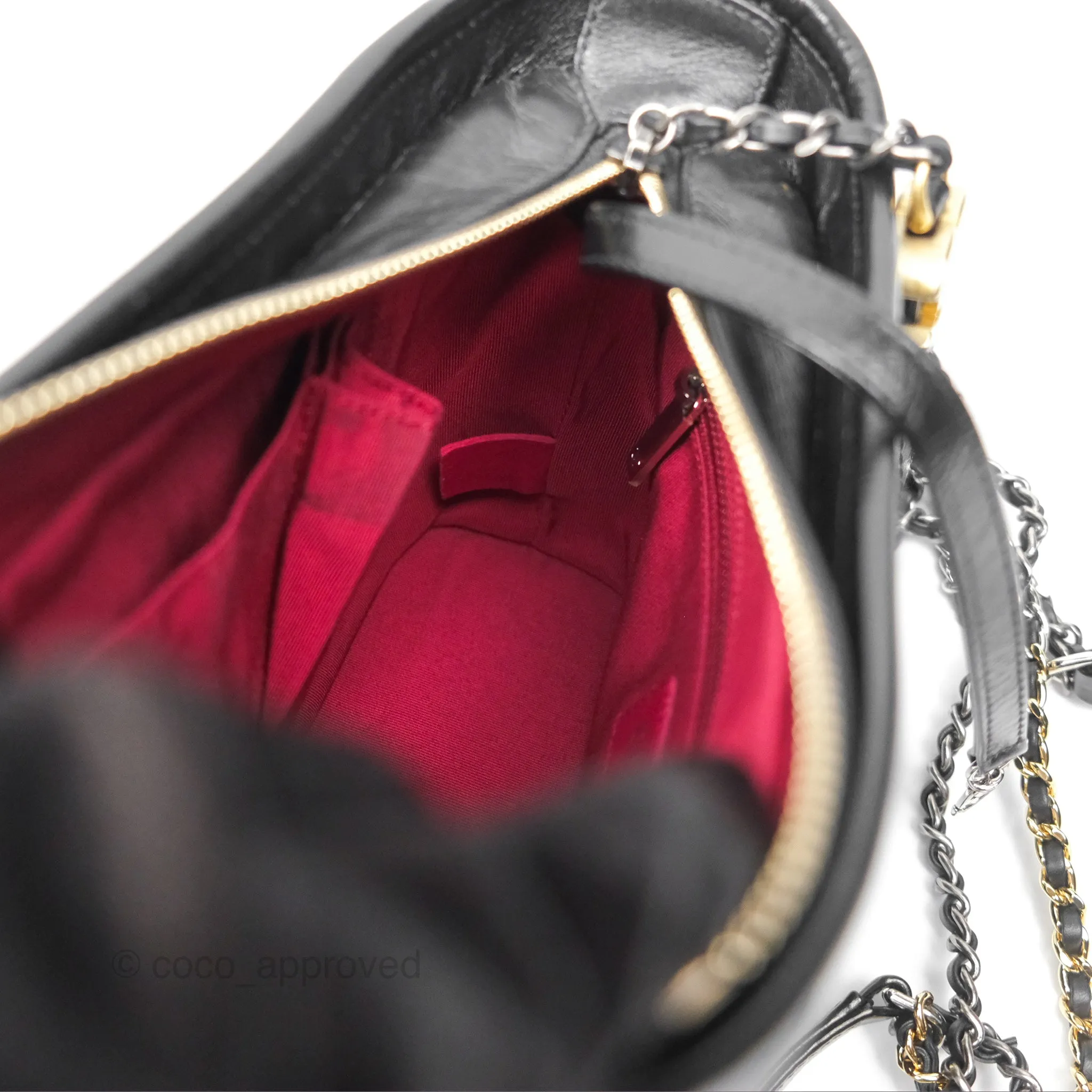 Chanel Small Gabrielle Hobo Quilted Black Aged Calfskin