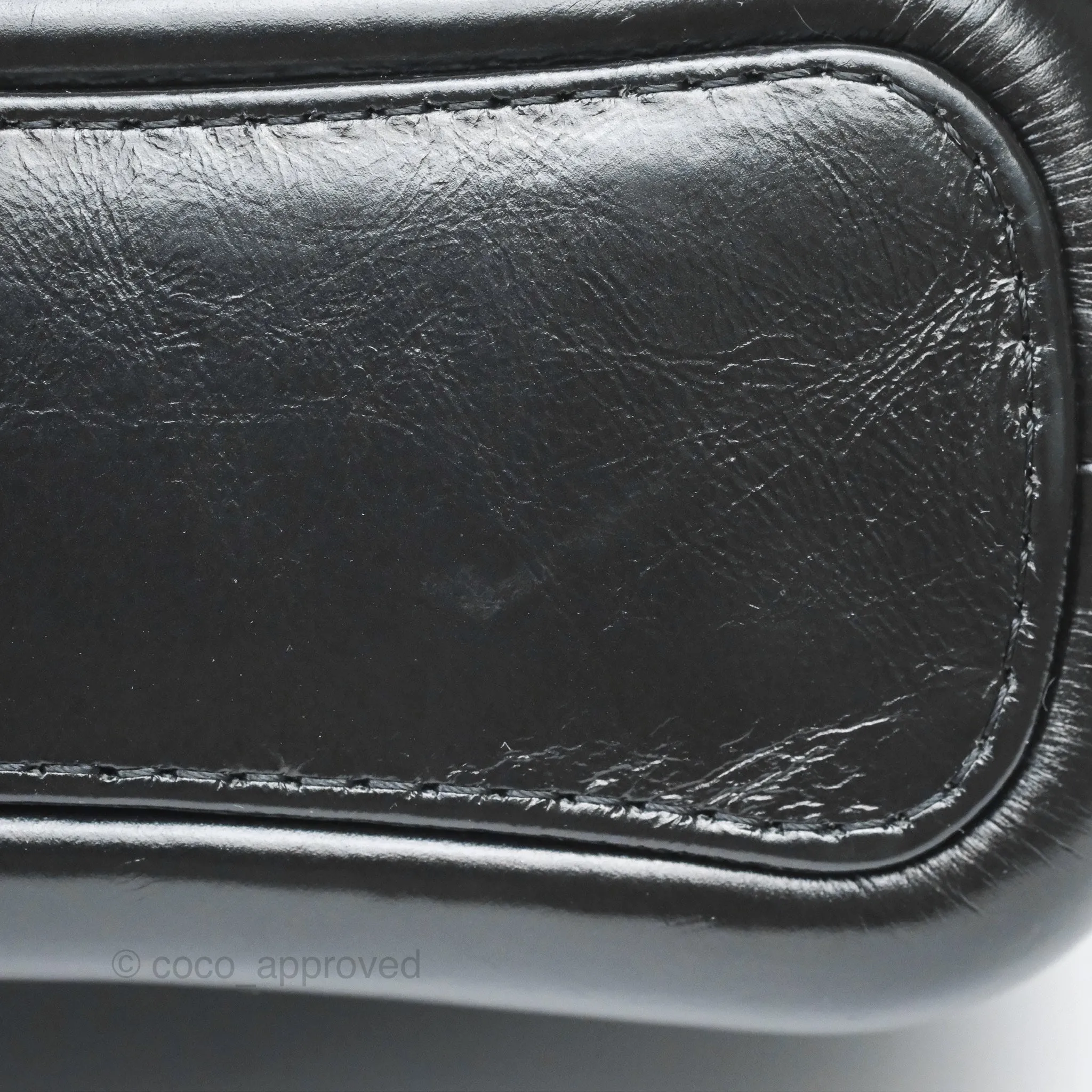 Chanel Small Gabrielle Hobo Quilted Black Navy Aged Calfskin