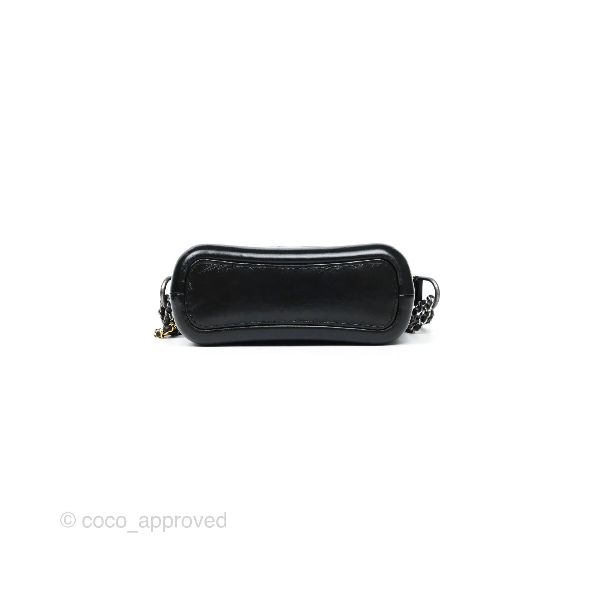 Chanel Small Gabrielle Hobo Quilted Black Navy Aged Calfskin