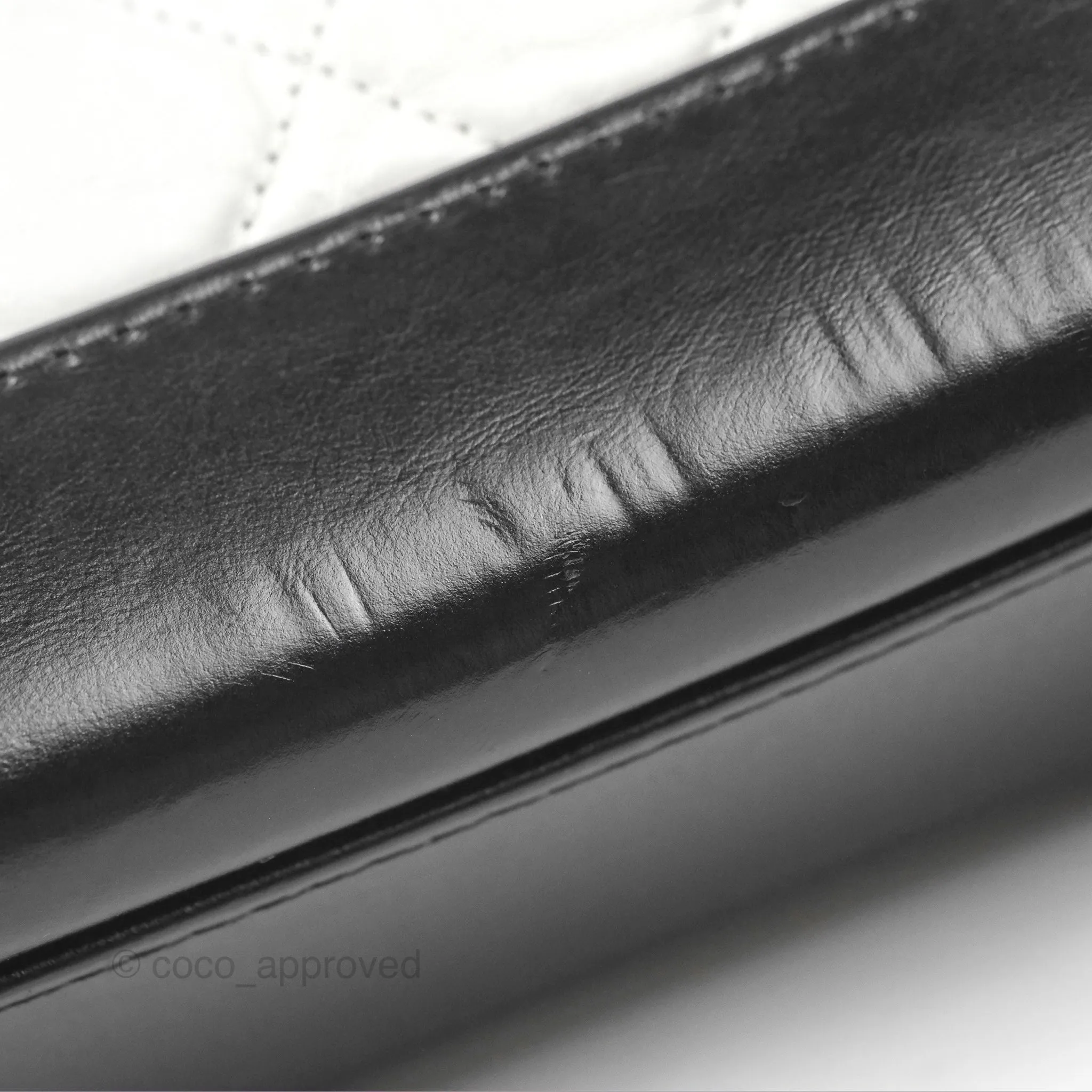 Chanel Small Gabrielle Hobo Quilted Black White Aged Calfskin