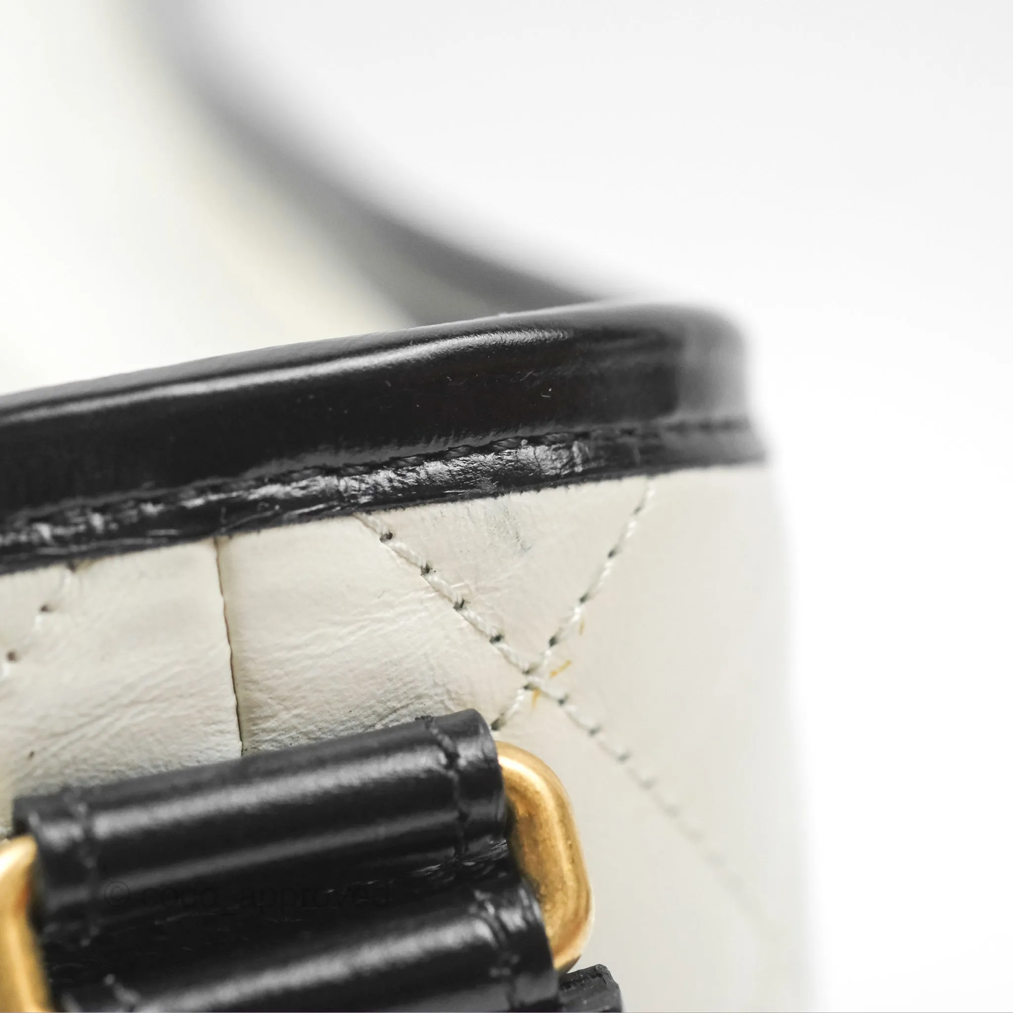 Chanel Small Gabrielle Hobo Quilted Black White Aged Calfskin