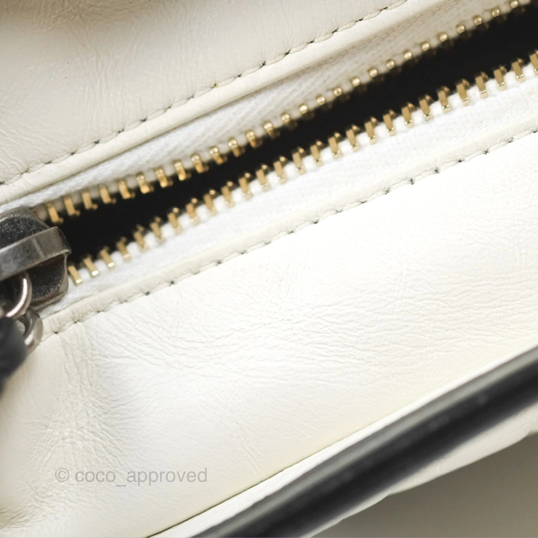 Chanel Small Gabrielle Hobo Quilted Black White Aged Calfskin