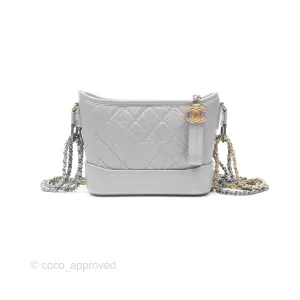 Chanel Small Gabrielle Hobo Quilted Grey Aged Calfskin
