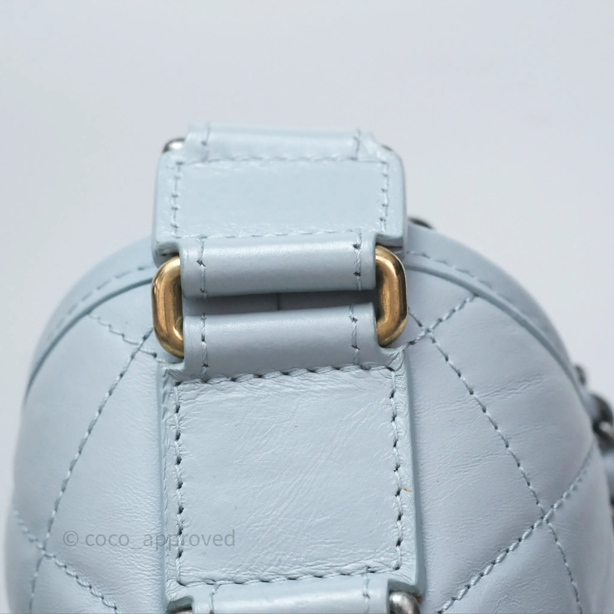 Chanel Small Gabrielle Hobo Quilted Light Blue Aged Calfskin