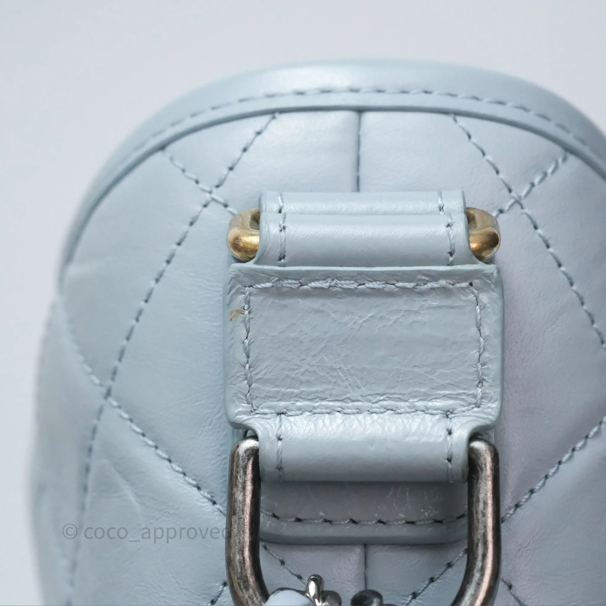 Chanel Small Gabrielle Hobo Quilted Light Blue Aged Calfskin
