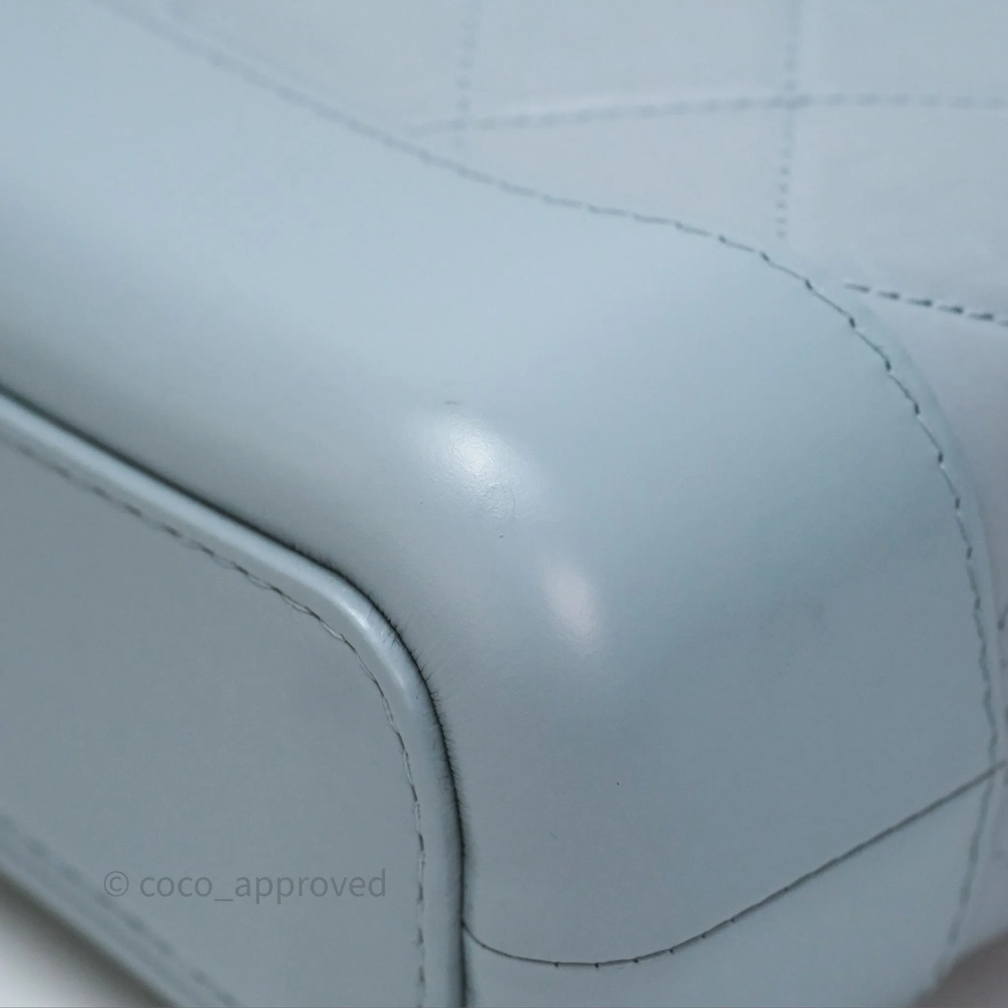Chanel Small Gabrielle Hobo Quilted Light Blue Aged Calfskin