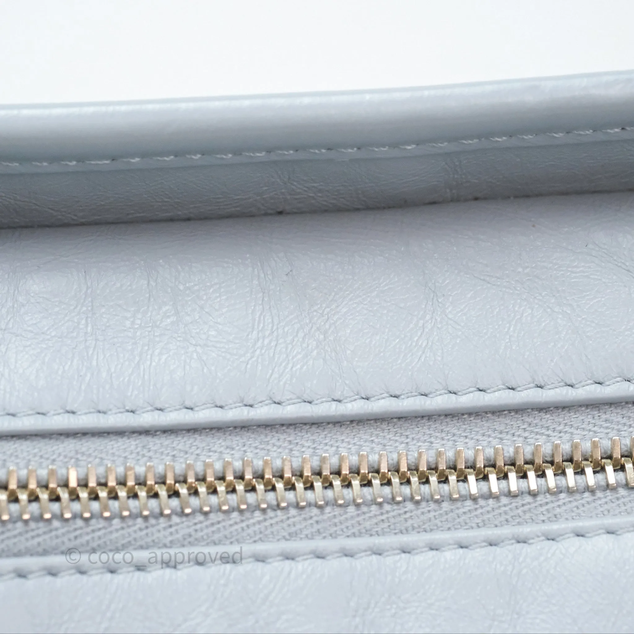 Chanel Small Gabrielle Hobo Quilted Light Blue Aged Calfskin