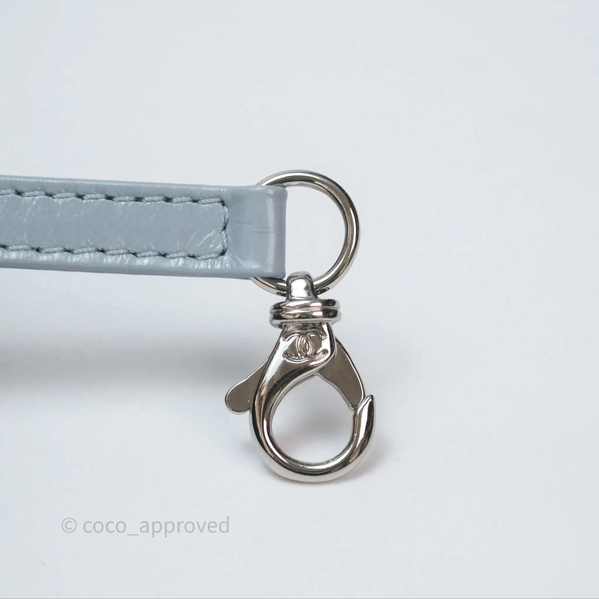 Chanel Small Gabrielle Hobo Quilted Light Blue Aged Calfskin