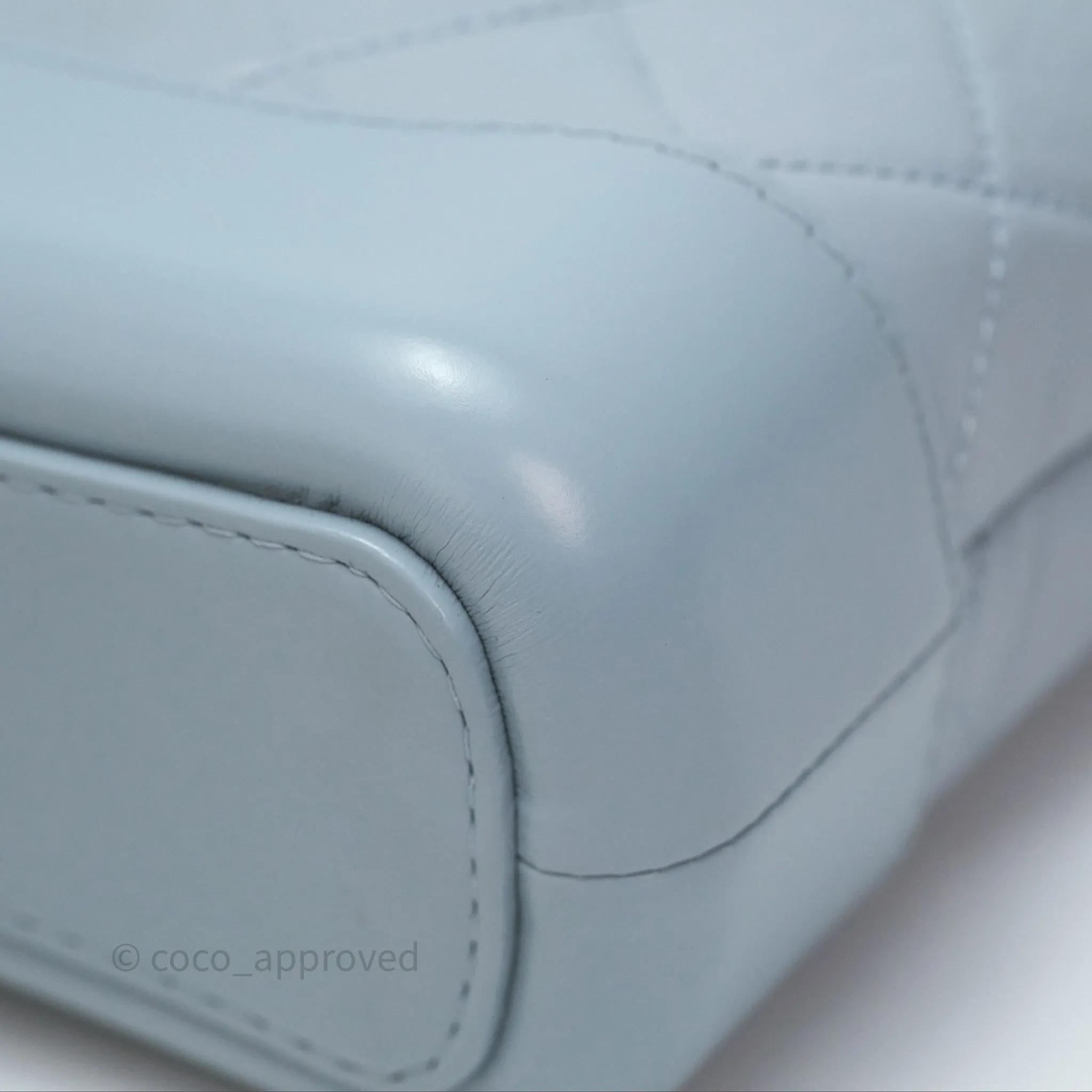 Chanel Small Gabrielle Hobo Quilted Light Blue Aged Calfskin