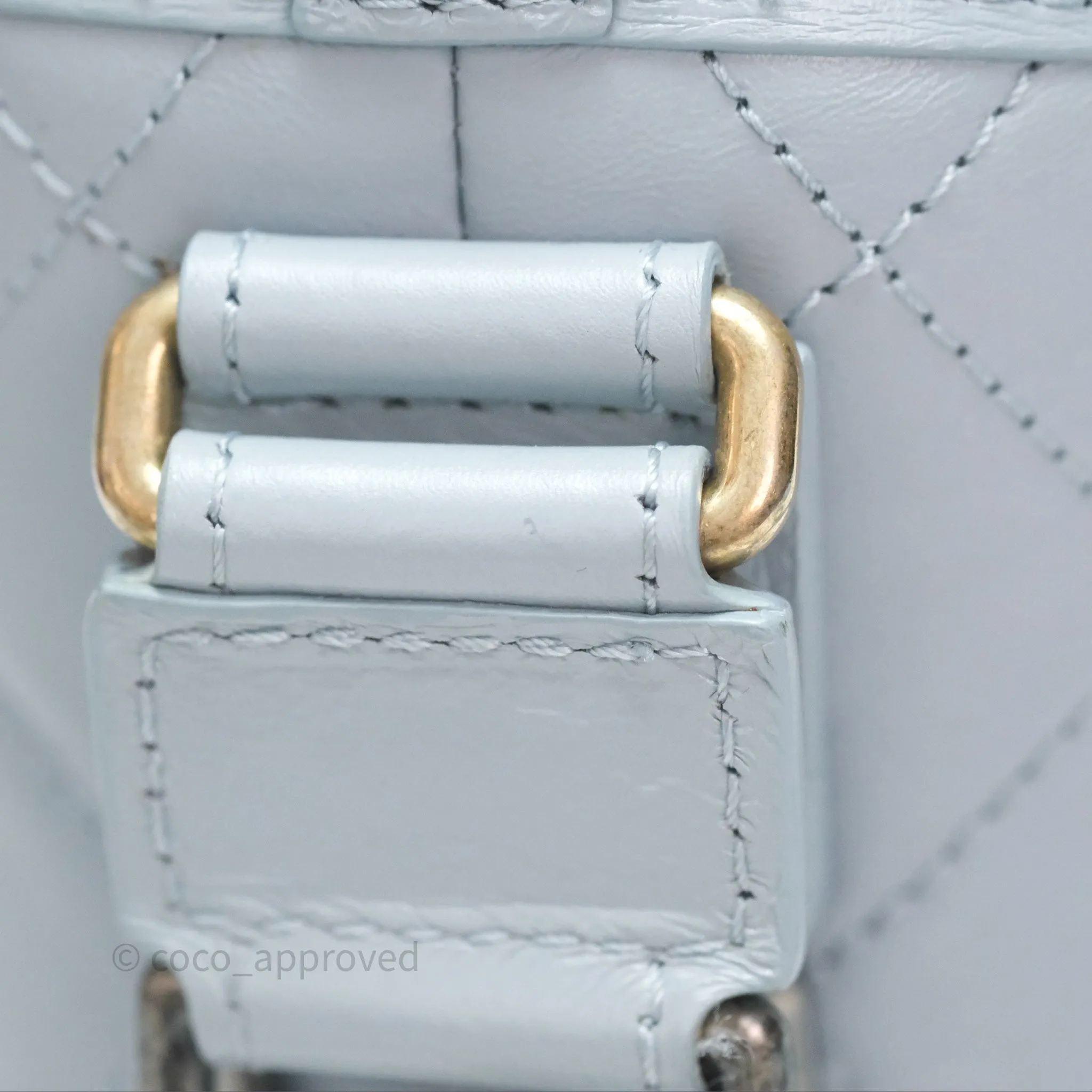Chanel Small Gabrielle Hobo Quilted Light Blue Aged Calfskin
