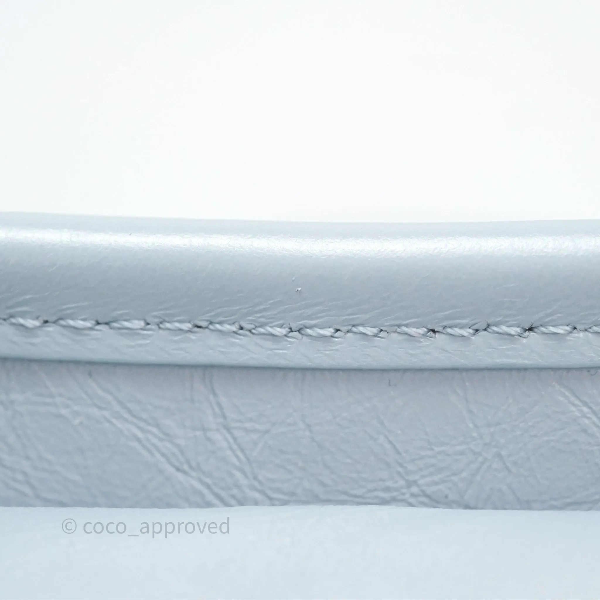 Chanel Small Gabrielle Hobo Quilted Light Blue Aged Calfskin