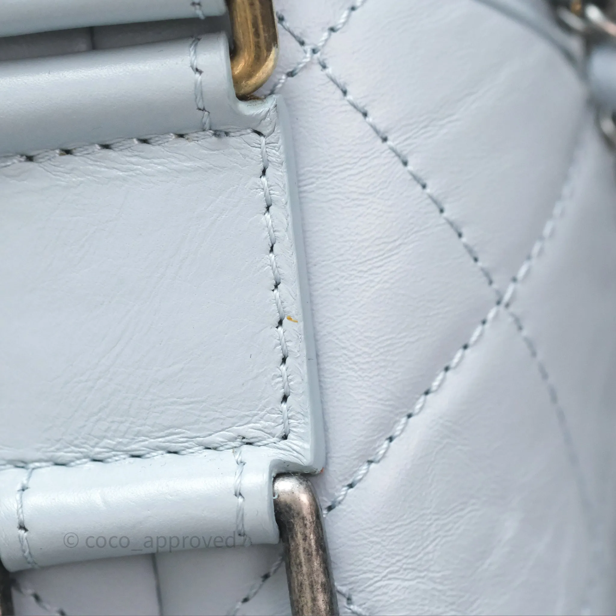 Chanel Small Gabrielle Hobo Quilted Light Blue Aged Calfskin