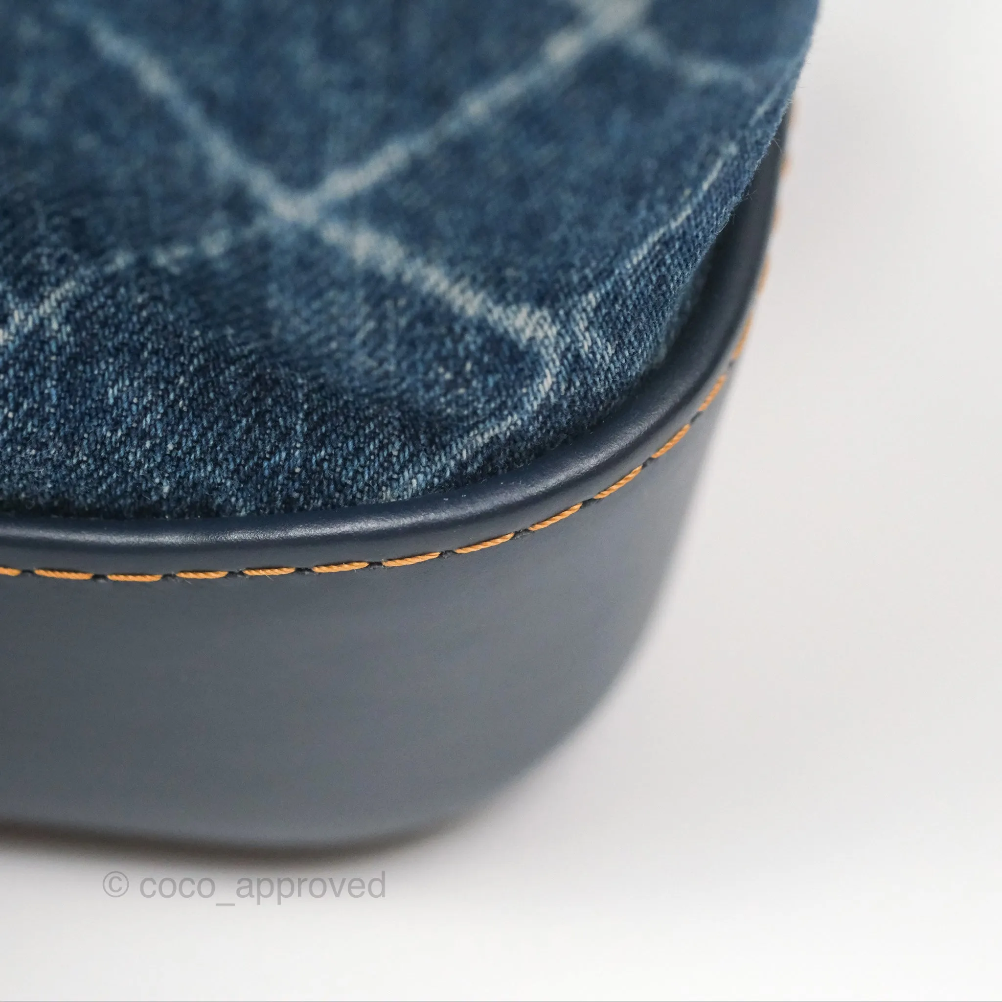 Chanel Small Gabrielle Hobo Quilted Navy Aged Denim