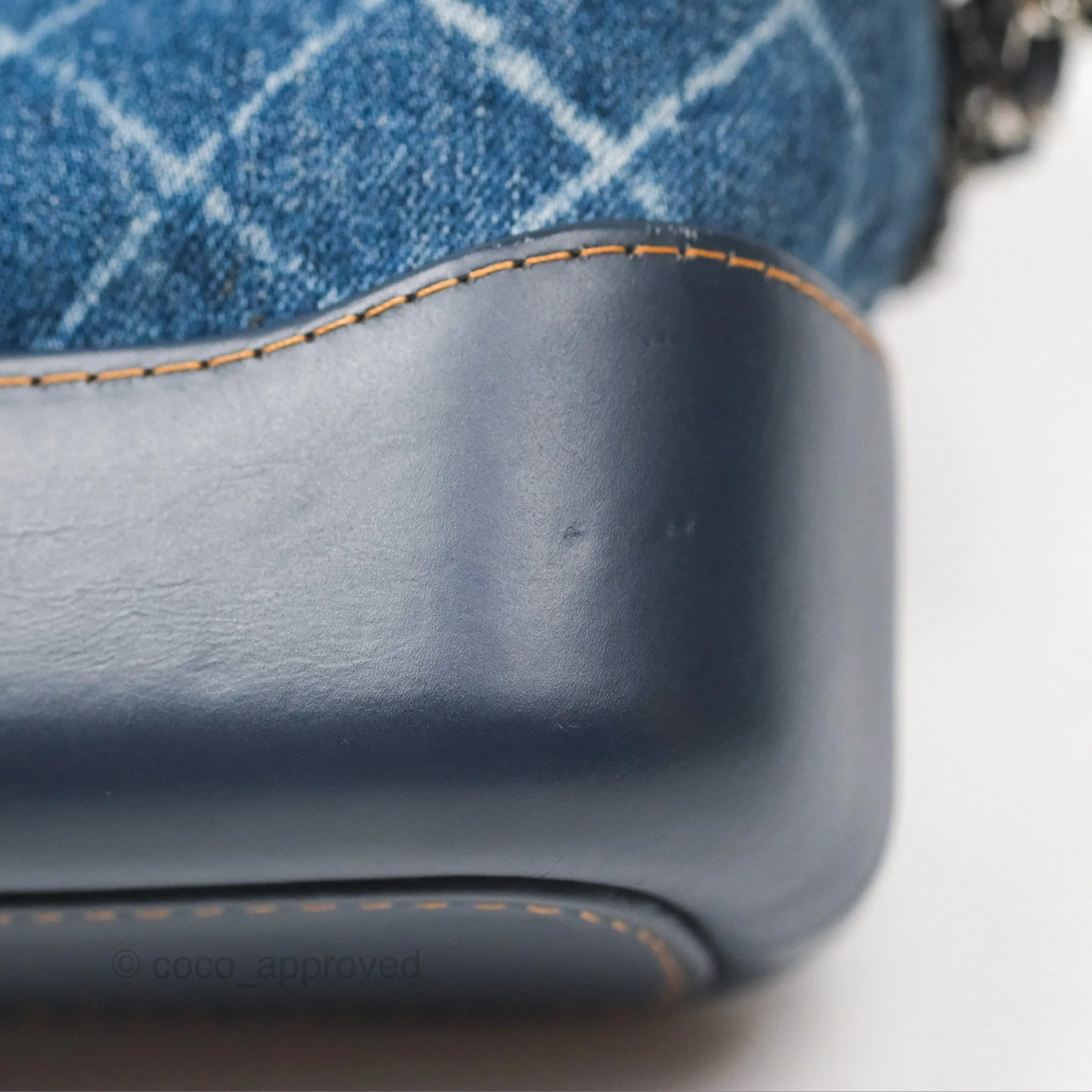 Chanel Small Gabrielle Hobo Quilted Navy Aged Denim