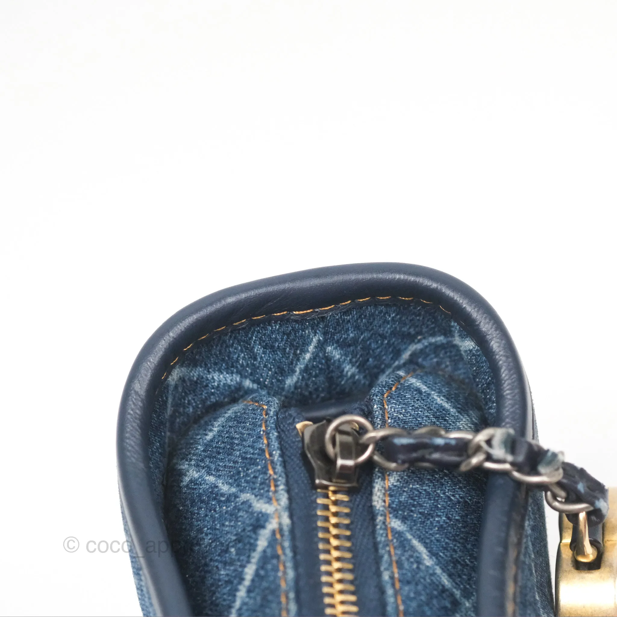 Chanel Small Gabrielle Hobo Quilted Navy Aged Denim
