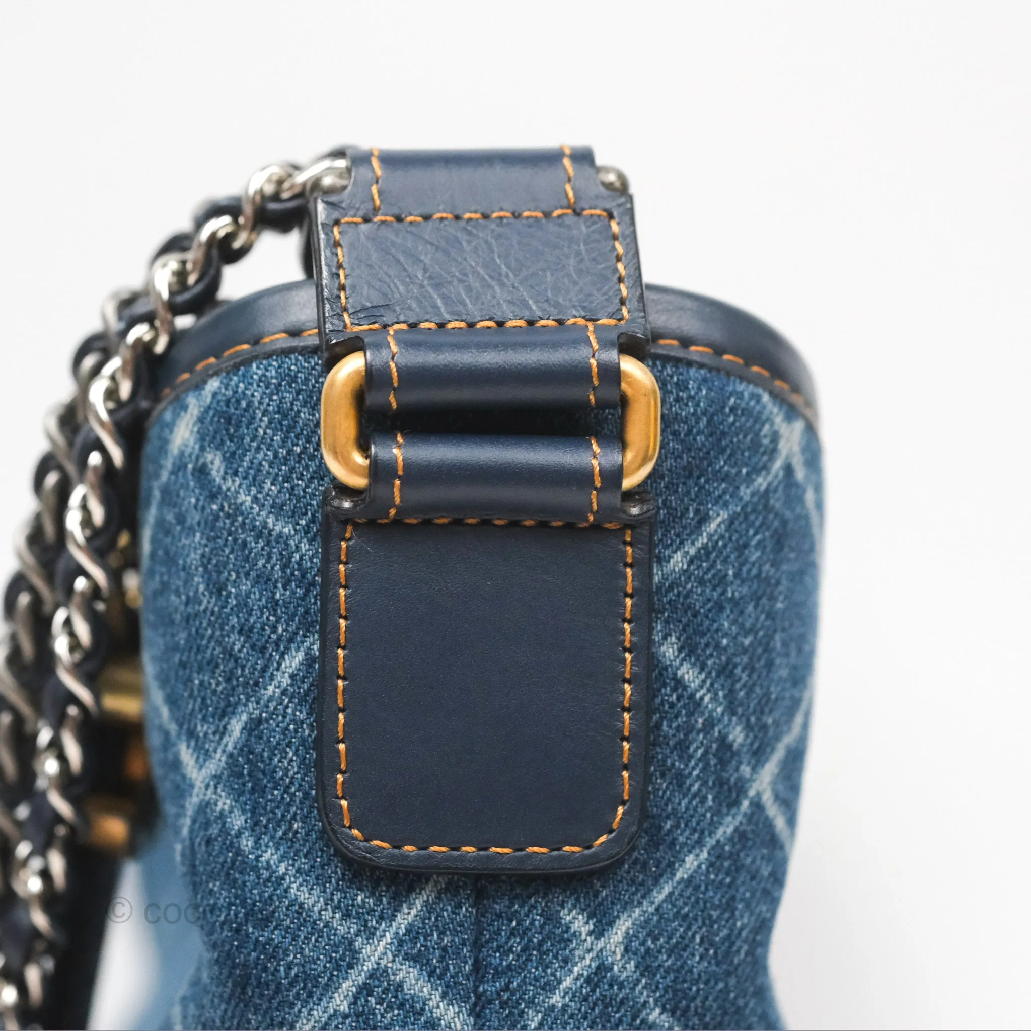 Chanel Small Gabrielle Hobo Quilted Navy Aged Denim