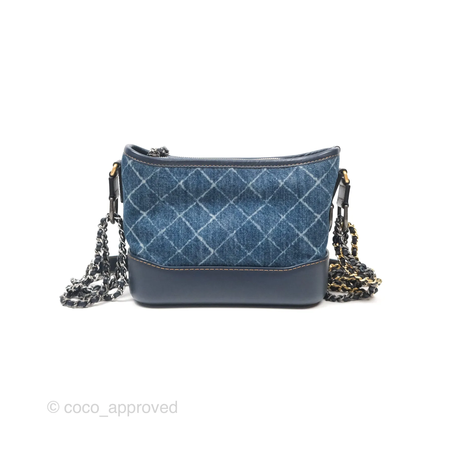 Chanel Small Gabrielle Hobo Quilted Navy Aged Denim