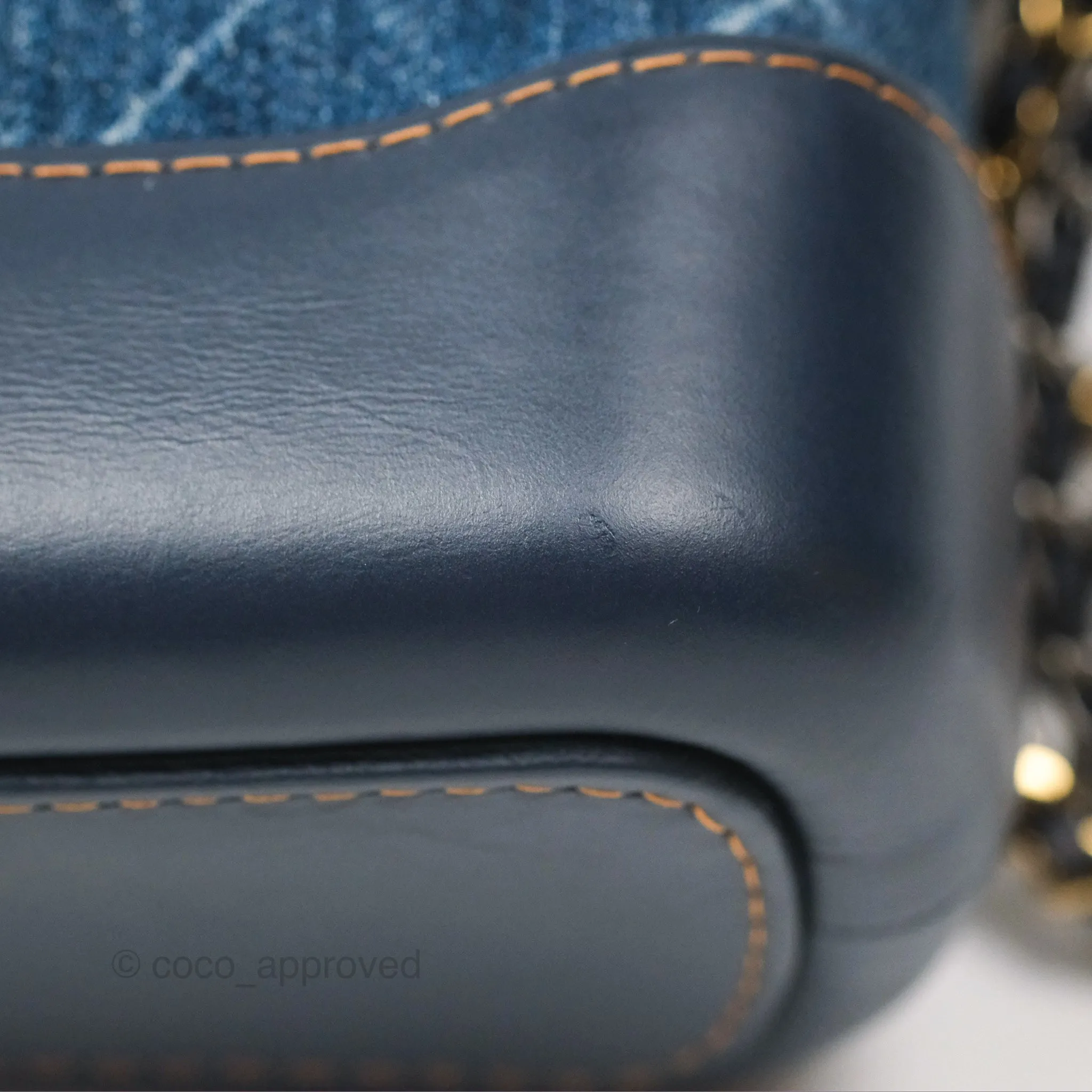 Chanel Small Gabrielle Hobo Quilted Navy Aged Denim
