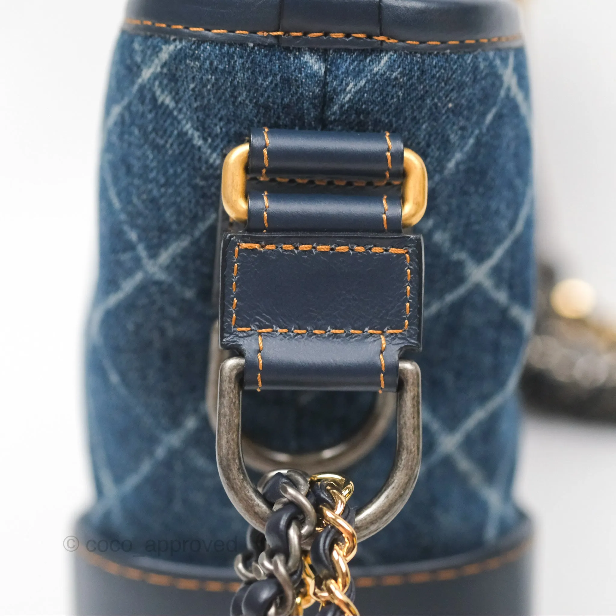 Chanel Small Gabrielle Hobo Quilted Navy Aged Denim