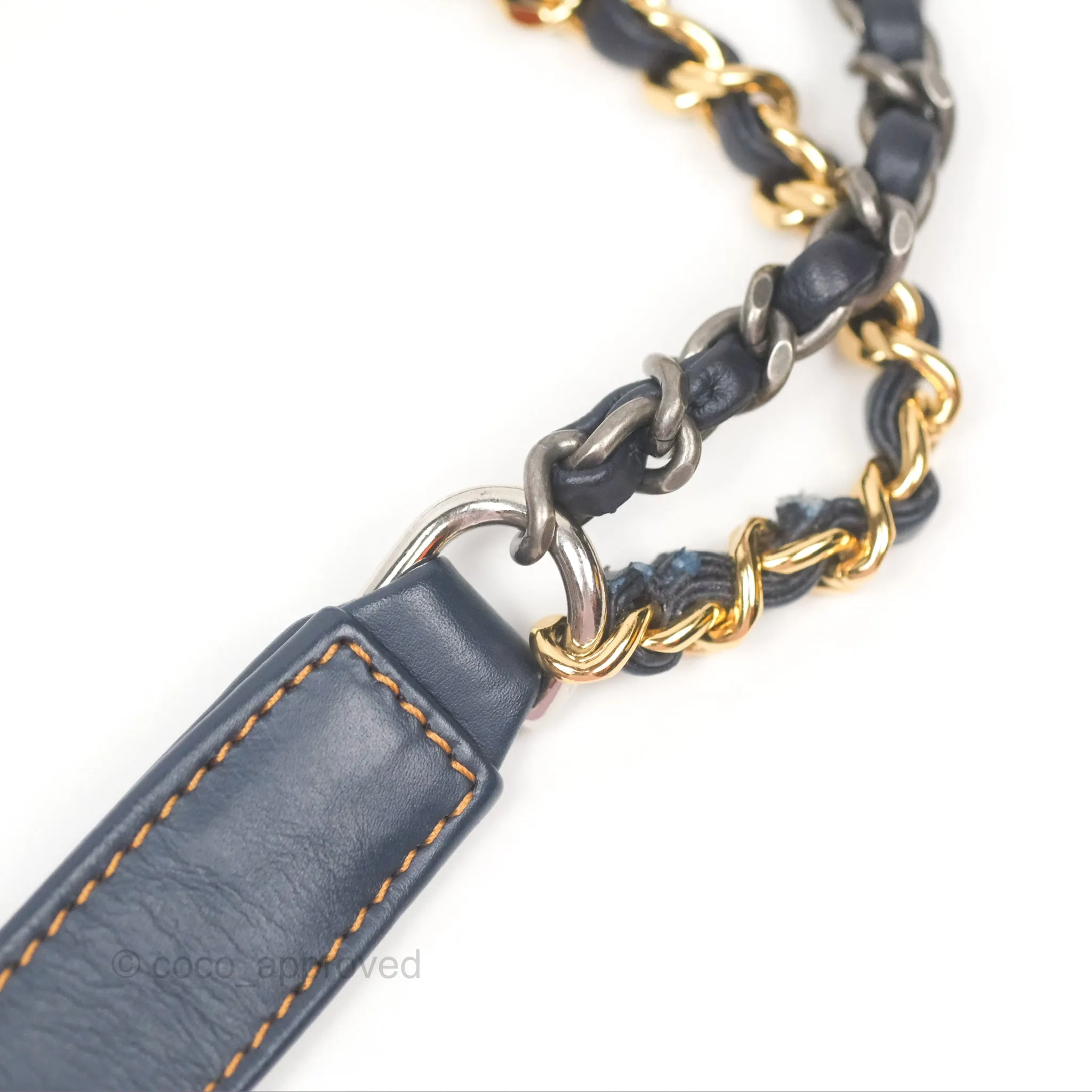 Chanel Small Gabrielle Hobo Quilted Navy Aged Denim