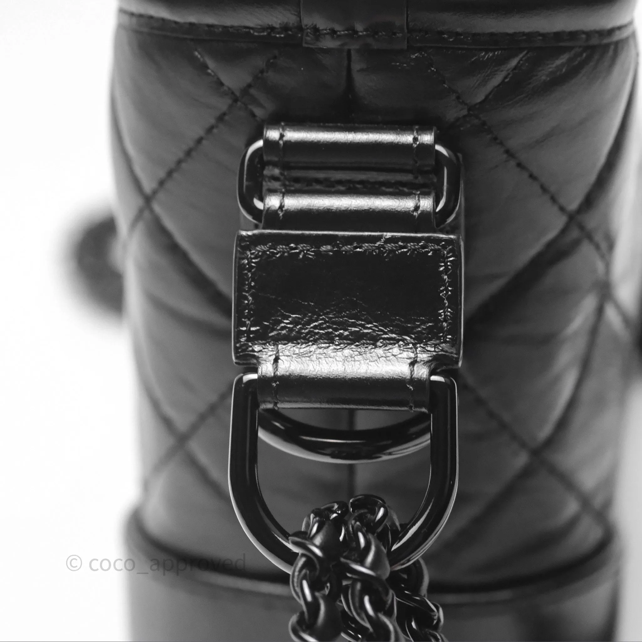 Chanel Small Gabrielle Hobo Quilted So Black Aged Calfskin